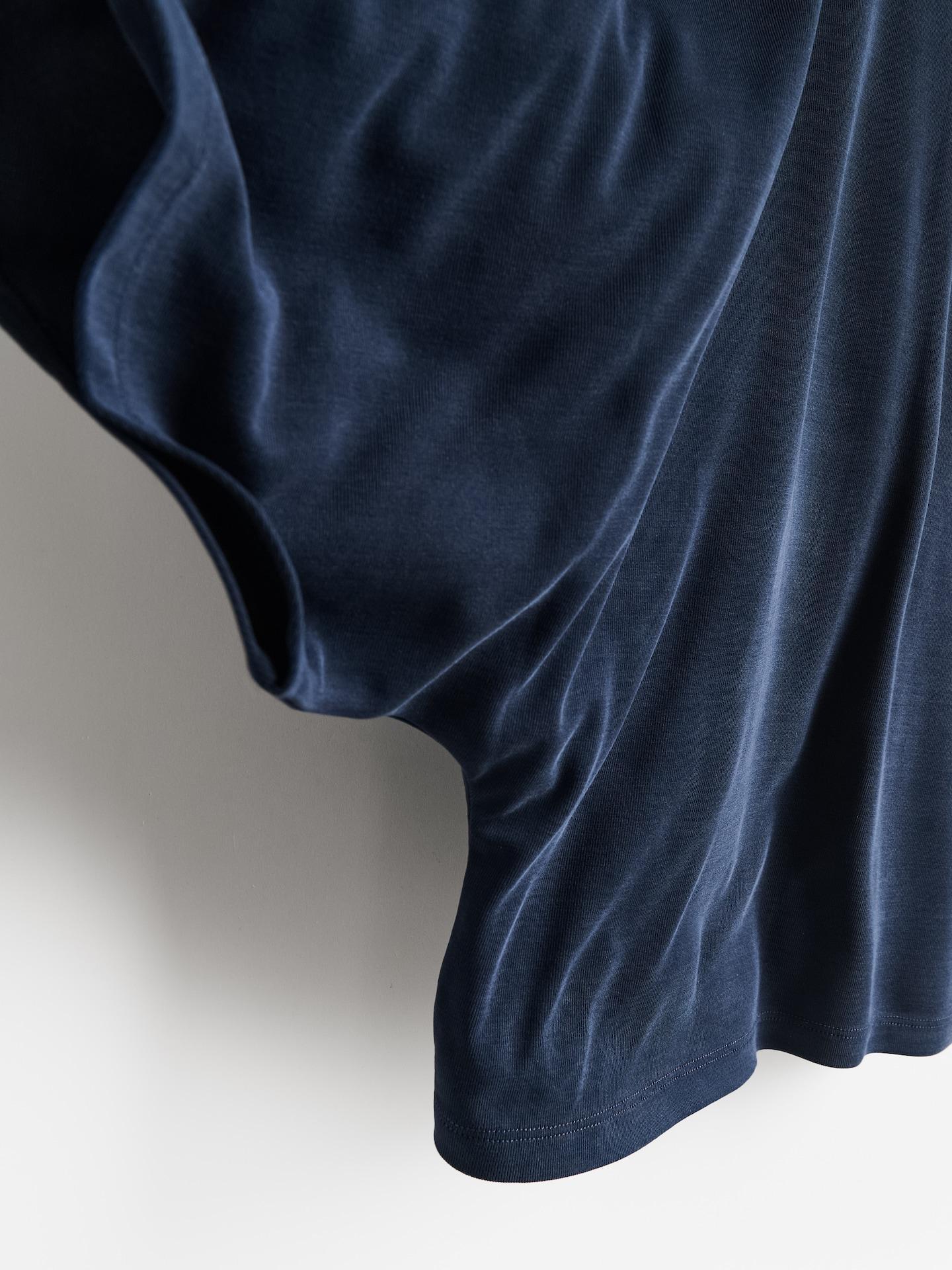 Blue Viscose Blend Blouse, Navy, large image number 5