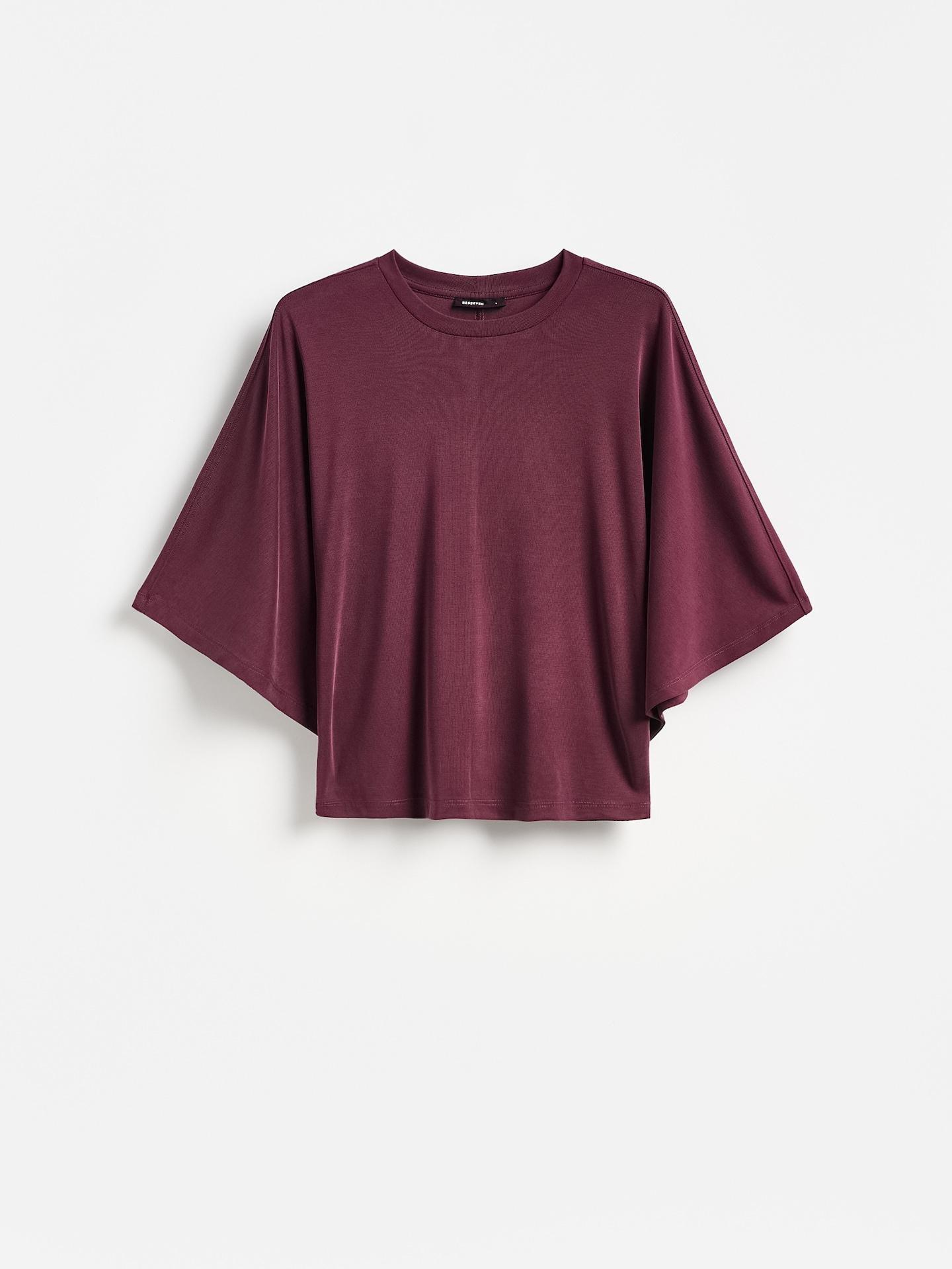 Red Viscose Blend Blouse, Burgundy, large image number 2