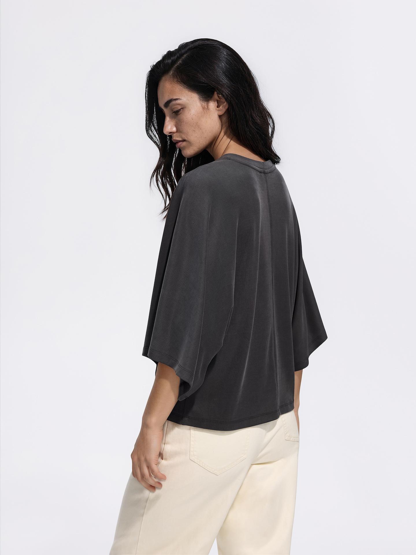 Grey Viscose Blend Blouse, Grey, large image number 4