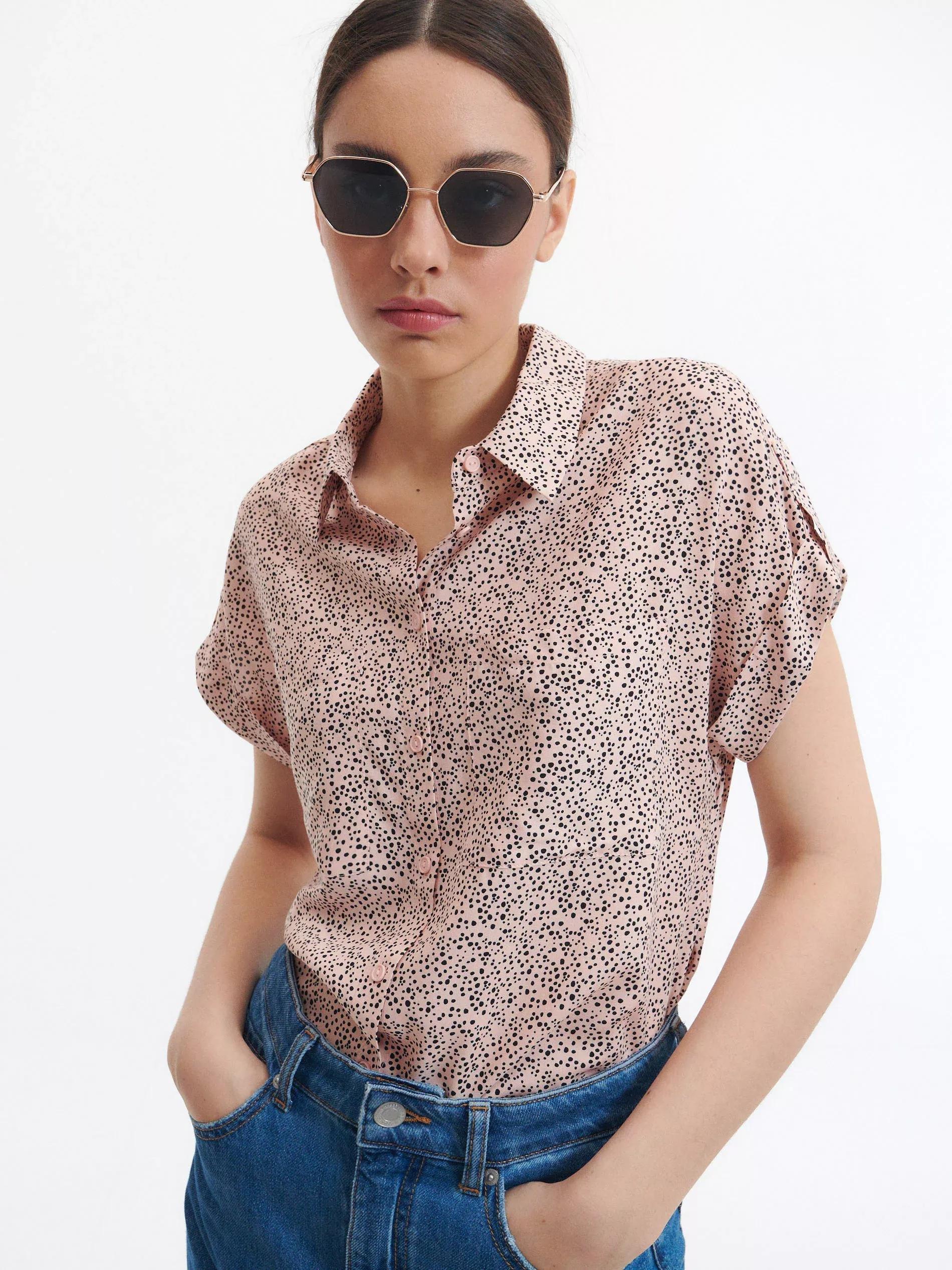 Nude Viscose Shirt, , large image number 1