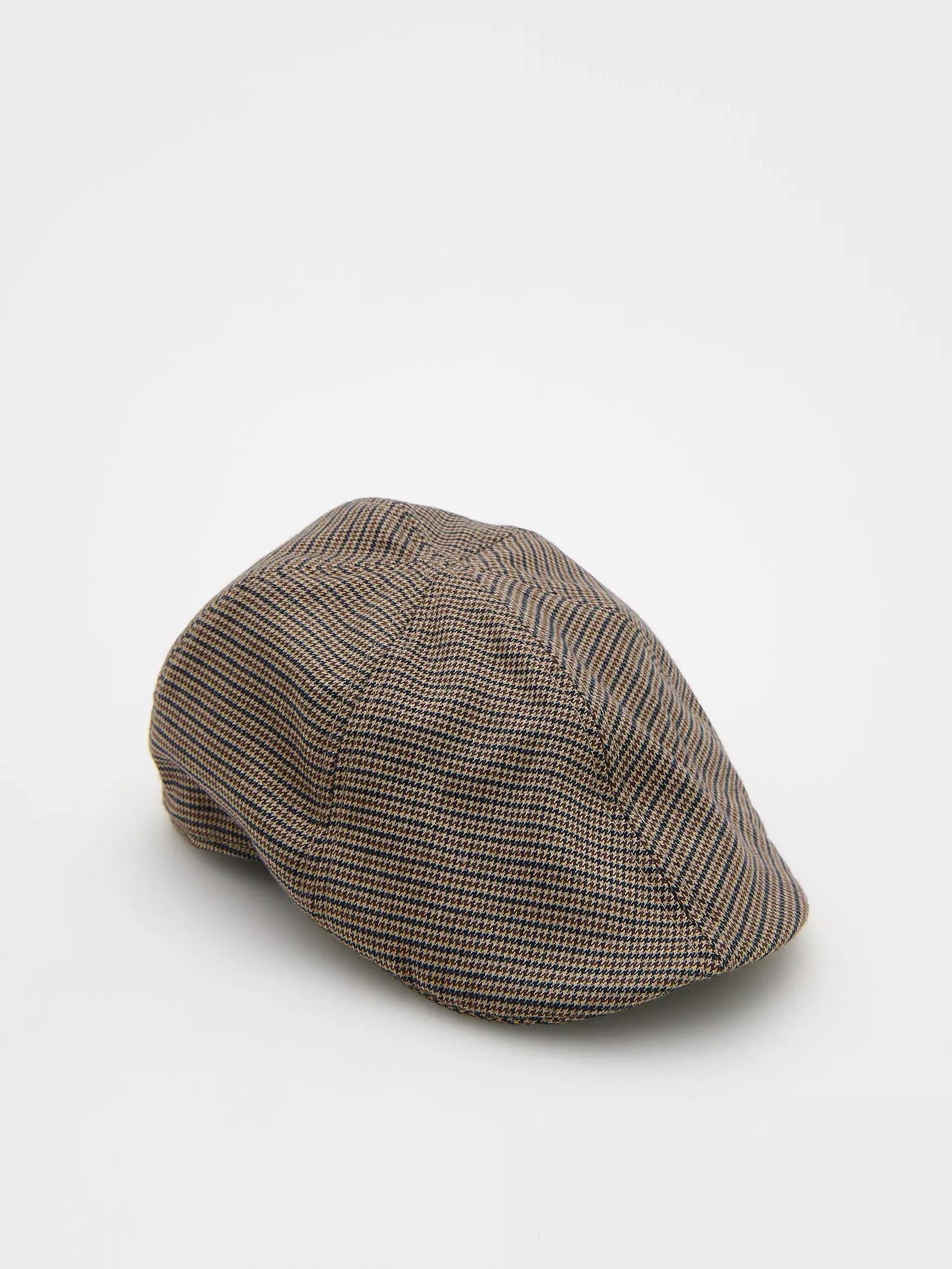 Multicolour Flat Cap With Houndstooth Pattern, , large image number 1