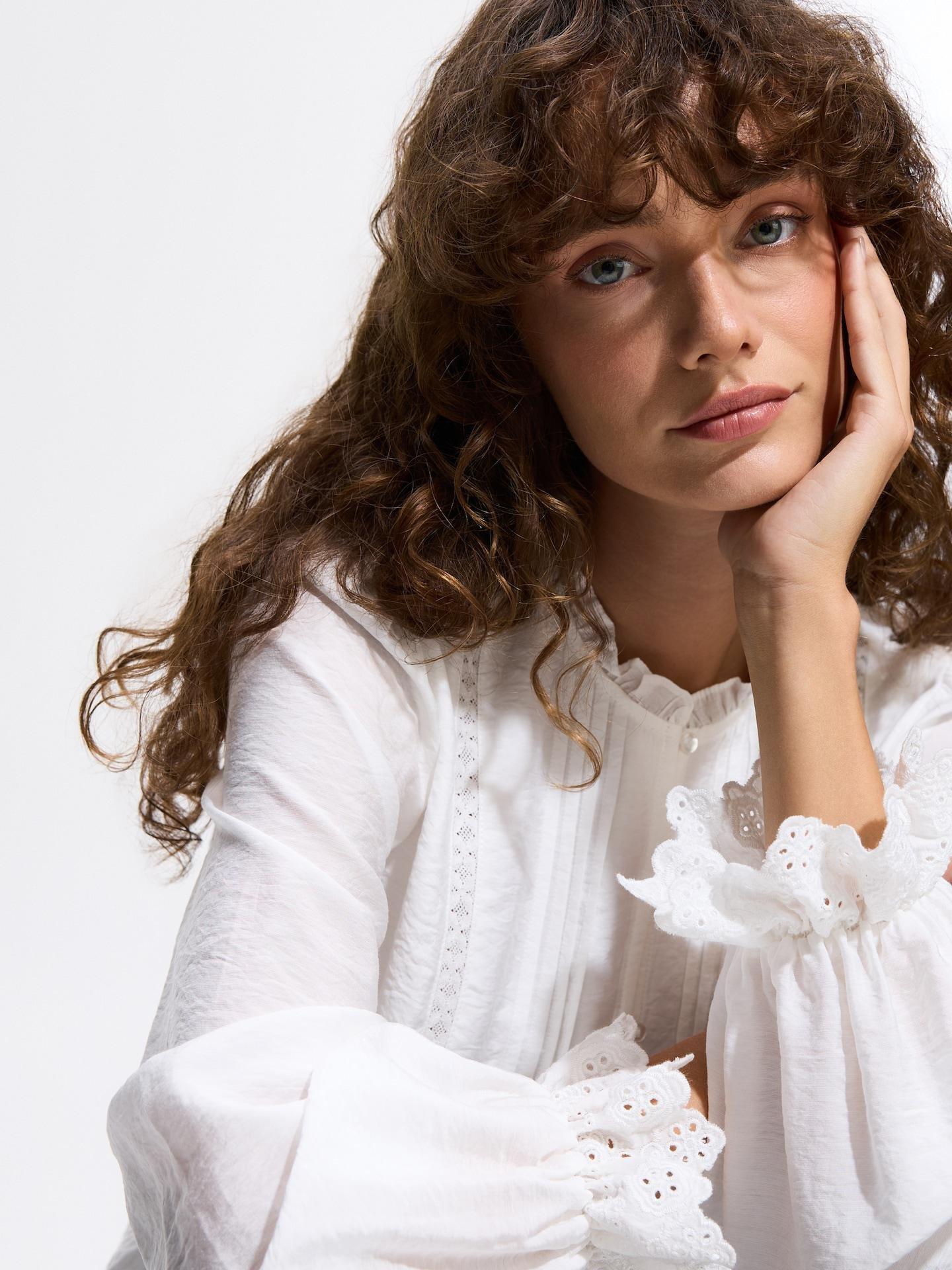 White Viscose Blend Blouse, White, large image number 0