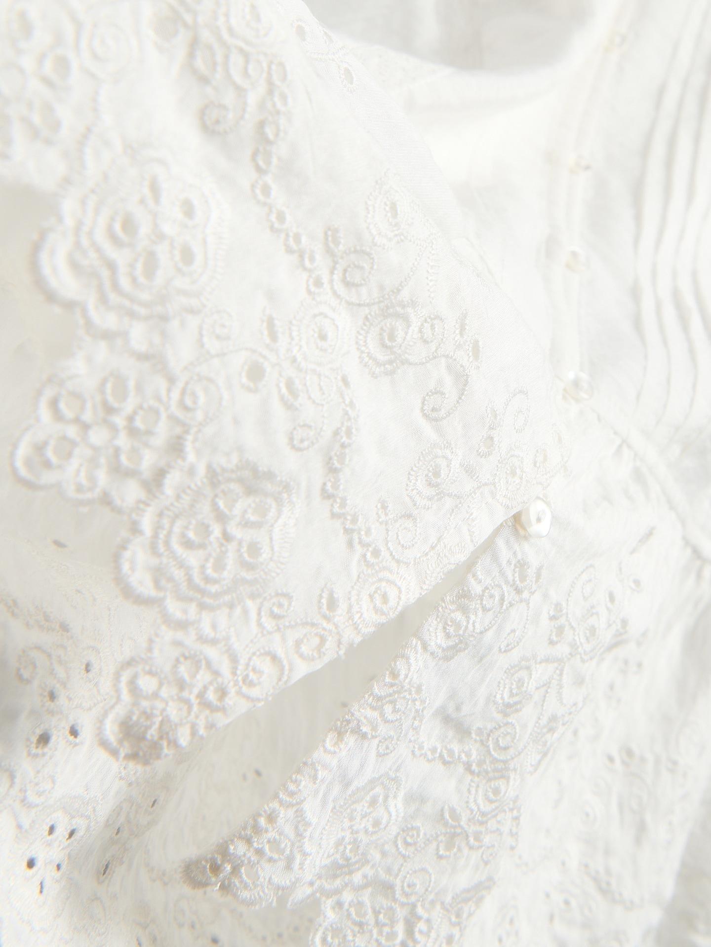 White Viscose Blend Blouse, White, large image number 4