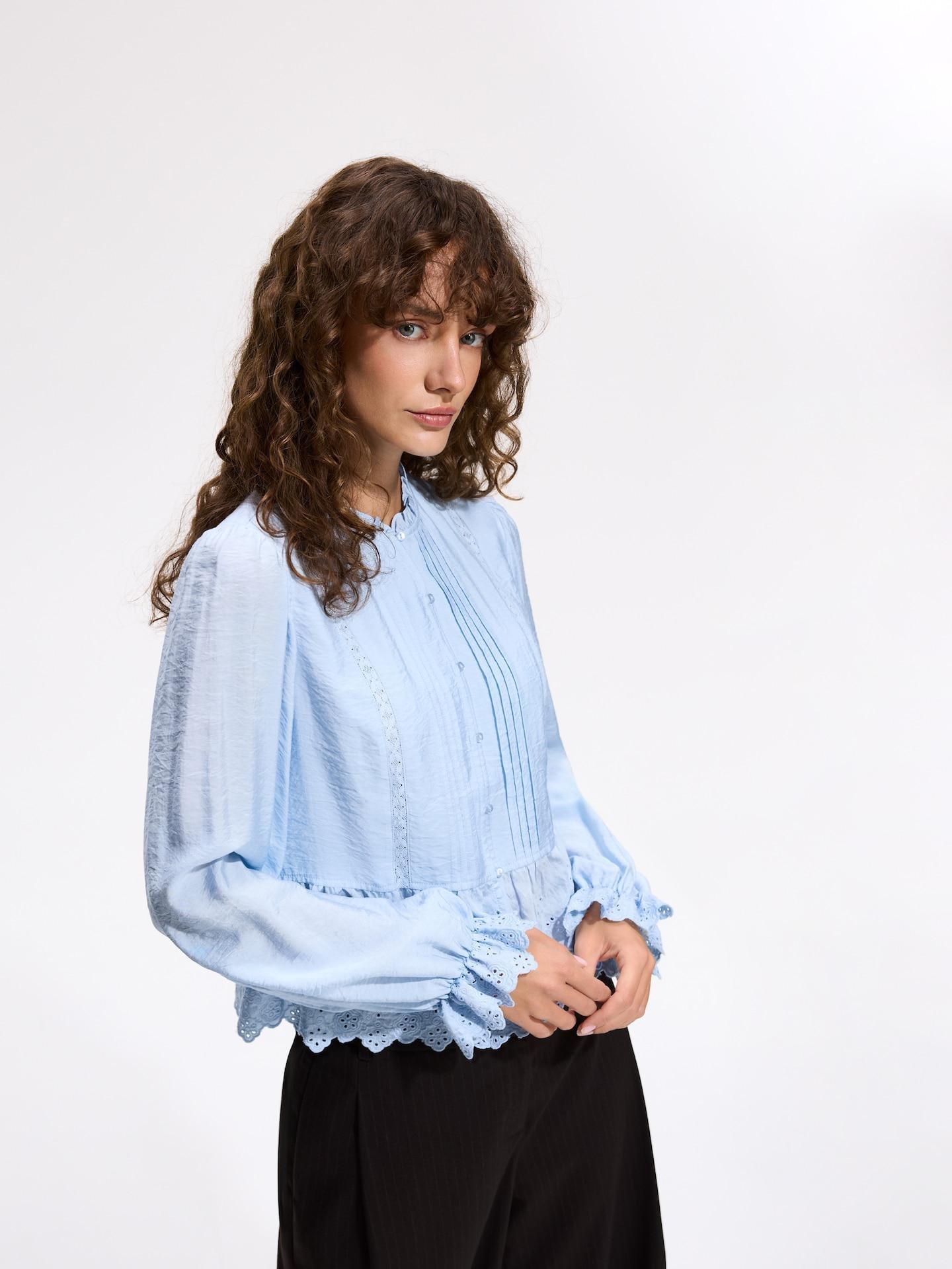 Blue Viscose Blend Blouse, Blue, large image number 0