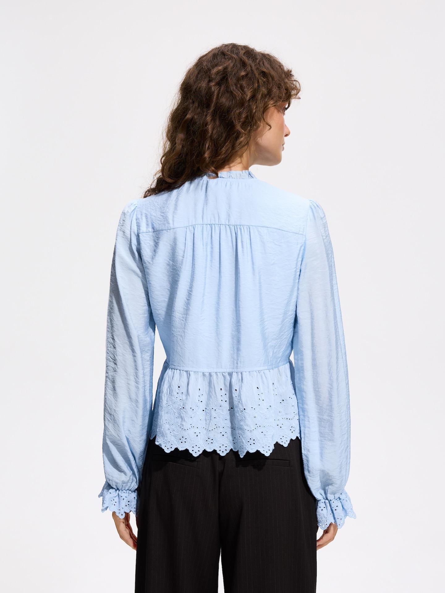 Blue Viscose Blend Blouse, Blue, medium