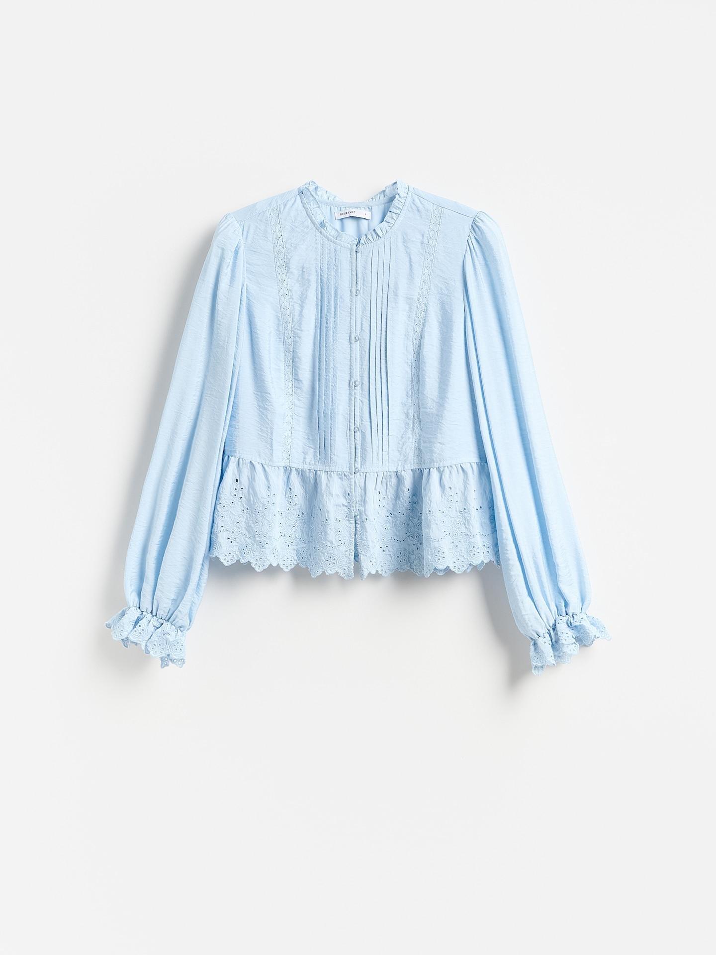 Blue Viscose Blend Blouse, Blue, large image number 3