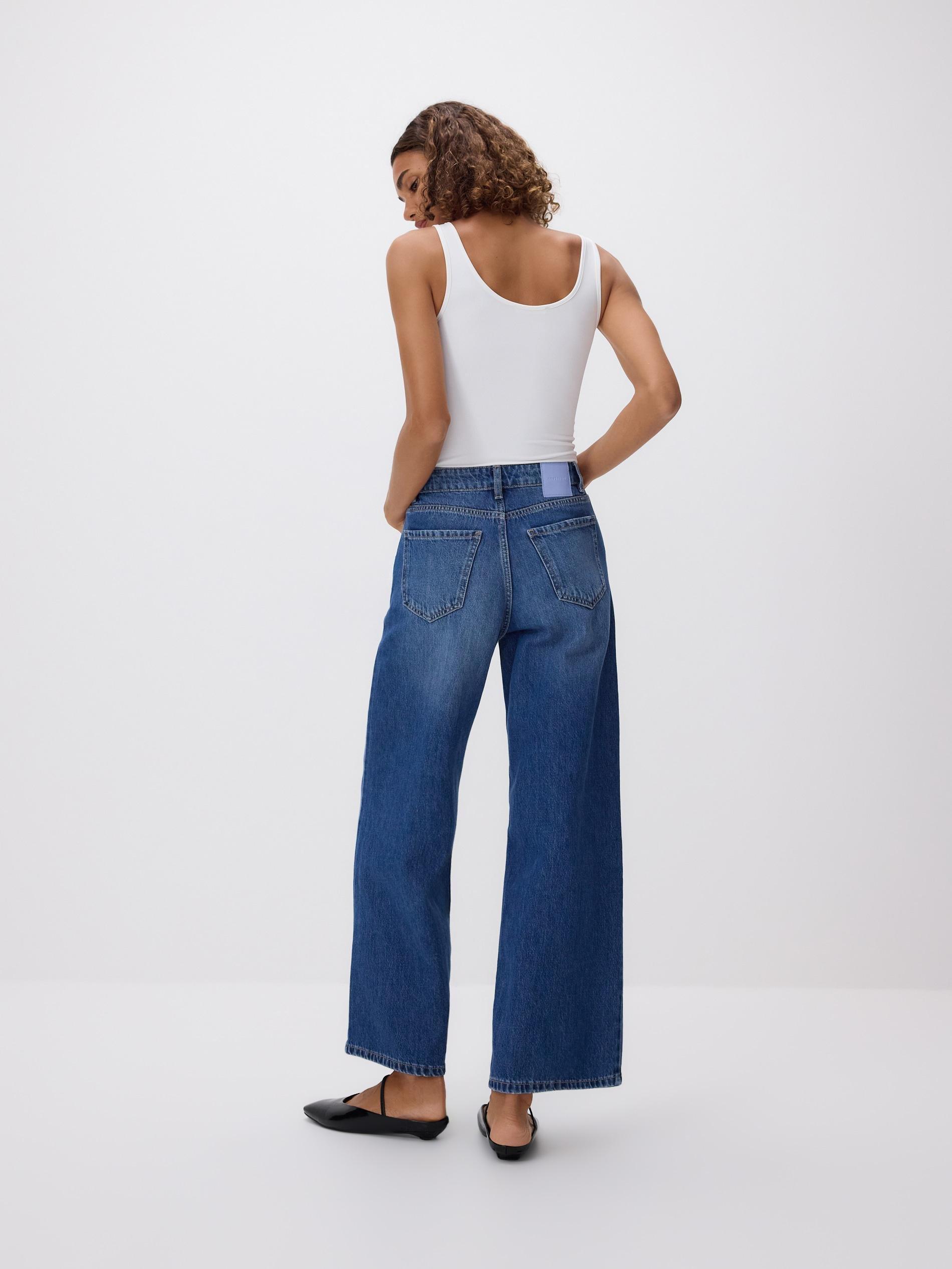 Blue Jeans Wide Leg Jeans, Blue, medium