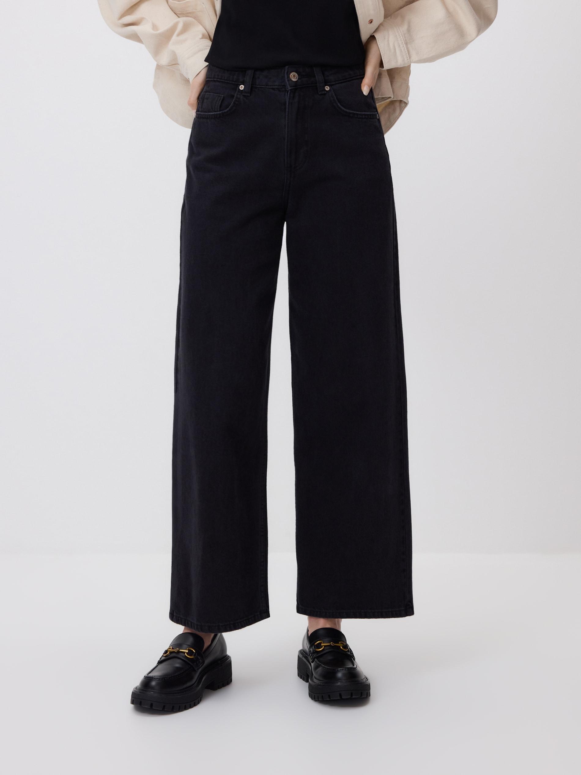 Black Wide Leg Jeans, Black, large image number 1