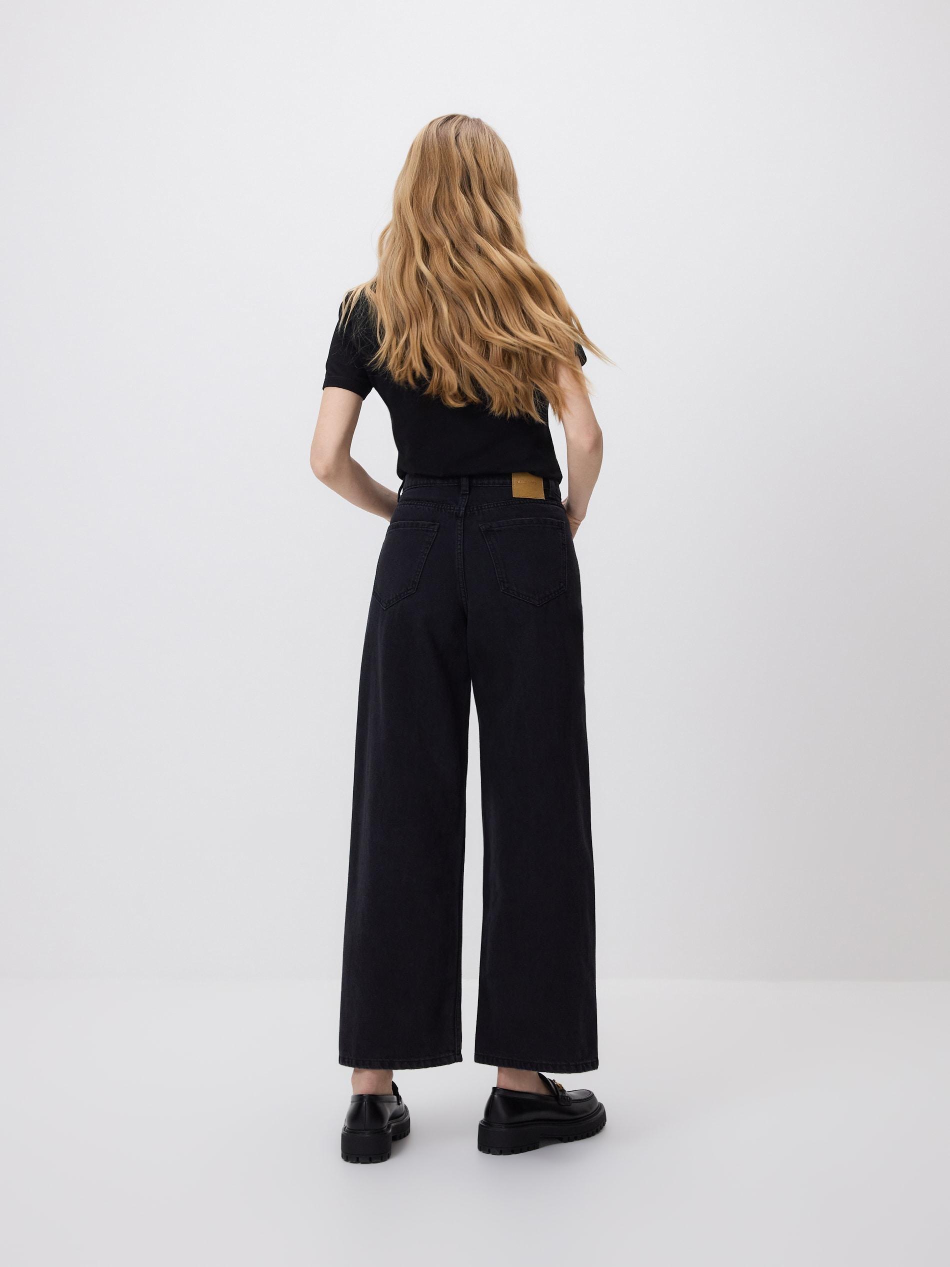 LADIES` JEANS T ROUSERS BLACK JEANS, Black, medium