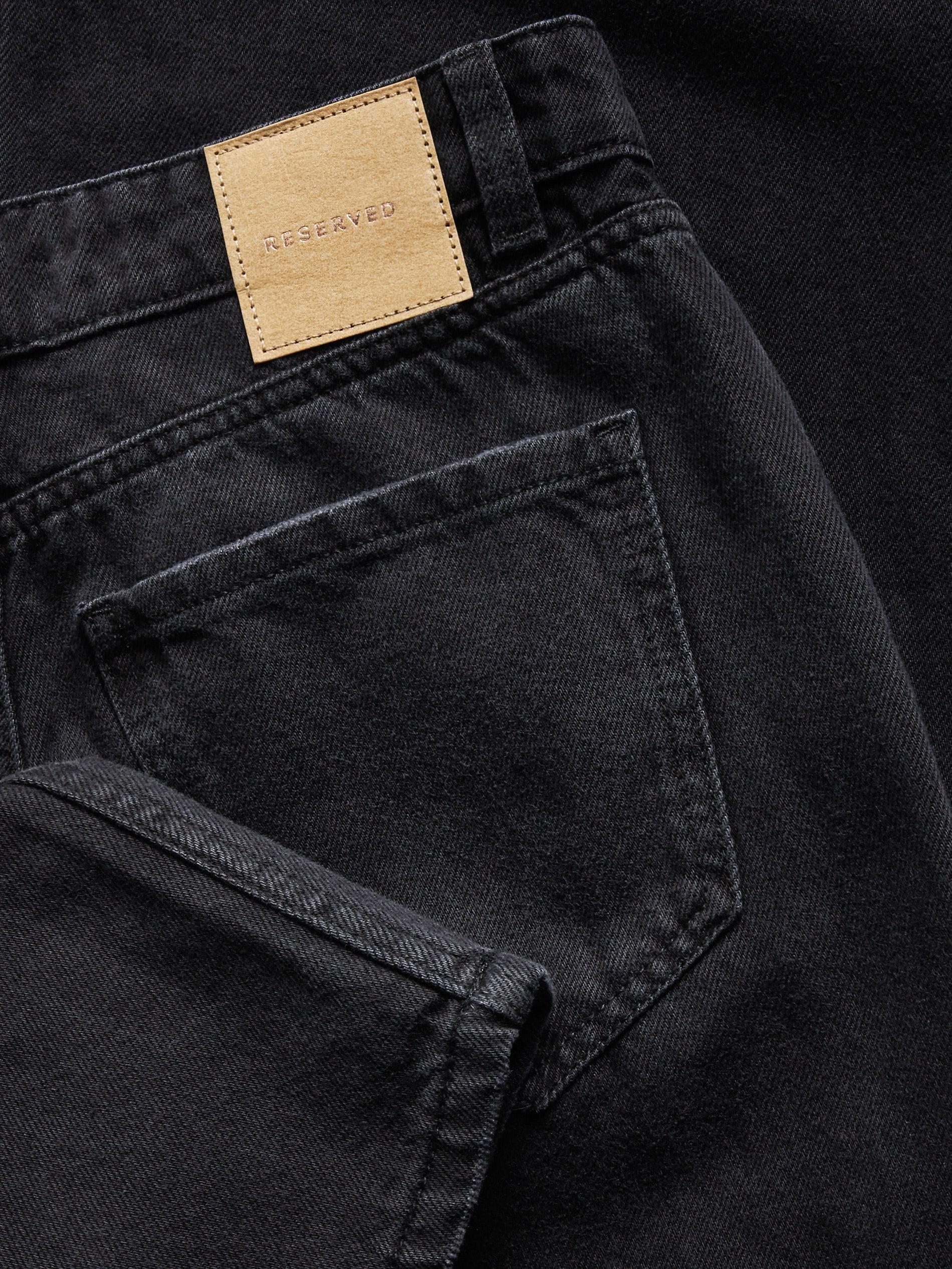 Black Wide Leg Jeans, Black, large image number 4