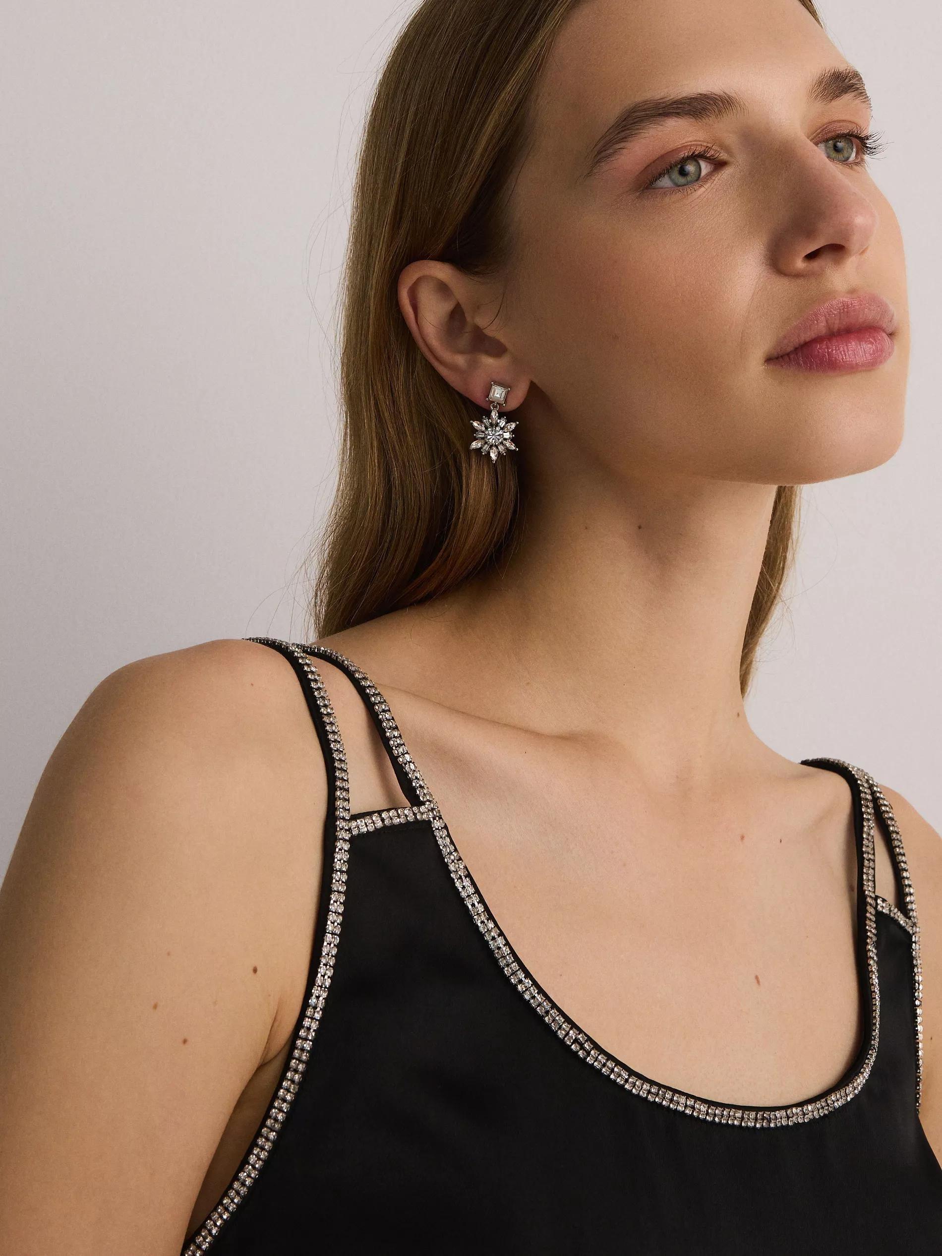 Silver Dangle Earrings, Silver, large image number 2