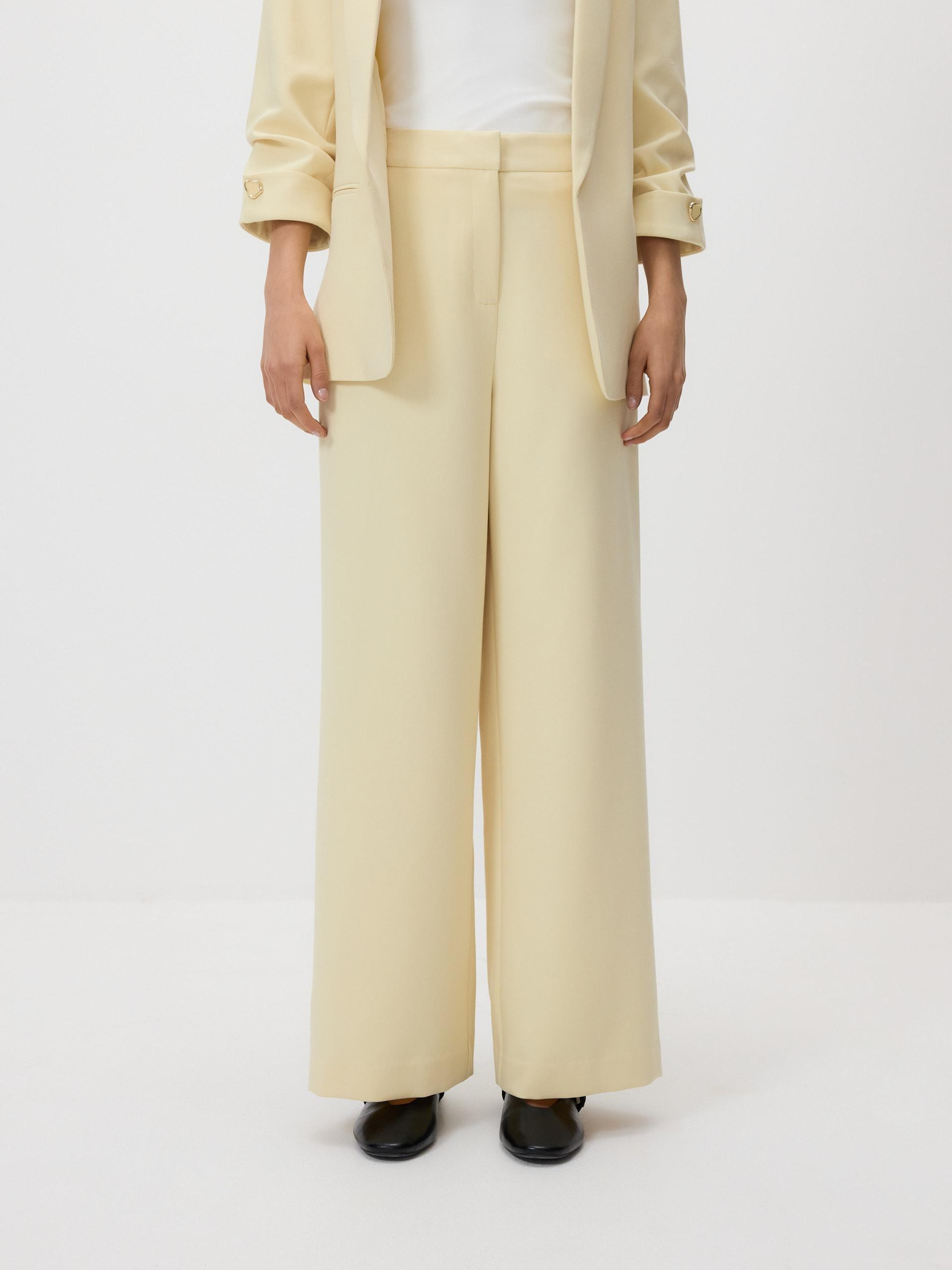 Yellow Wide Leg Trousers, Yellow, large image number 0
