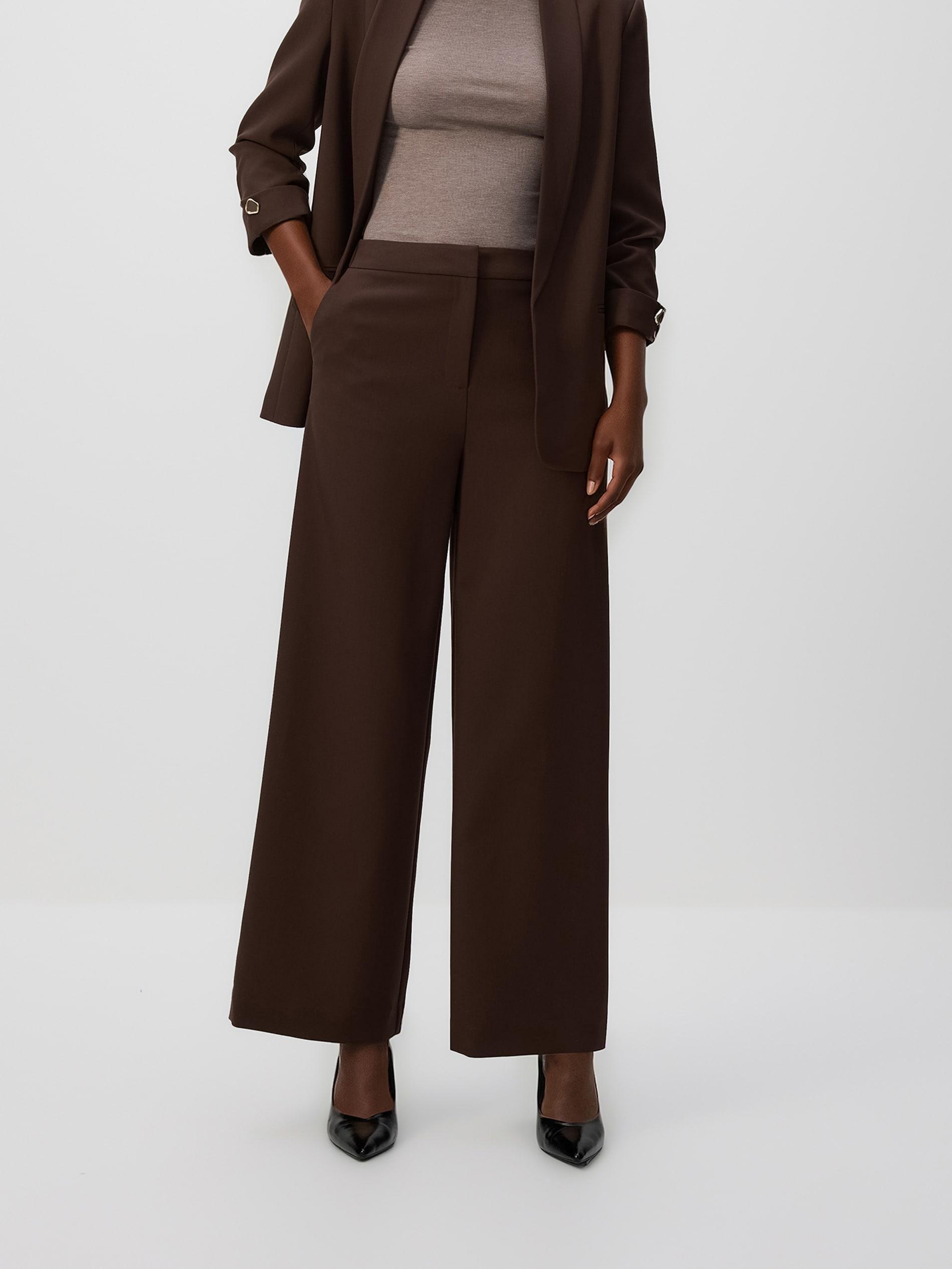 LADIES` TROUSER S DARK BROWN, Brown, large image number 0