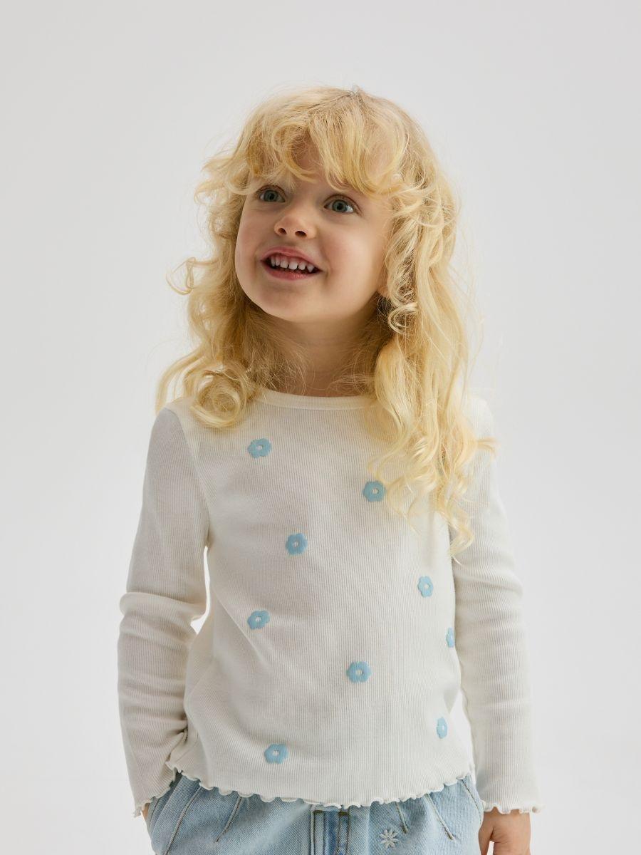 Cream Patterned Blouse, , large image number 1