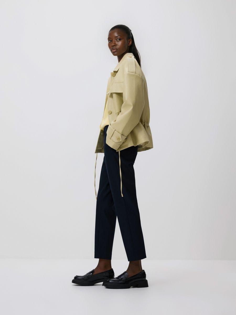 Navy Cotton Rich Trousers With Pressed Crease, Navy, large image number 0