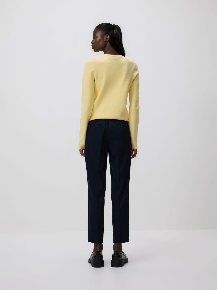 Navy Cotton Rich Trousers With Pressed Crease, Navy, large image number 2