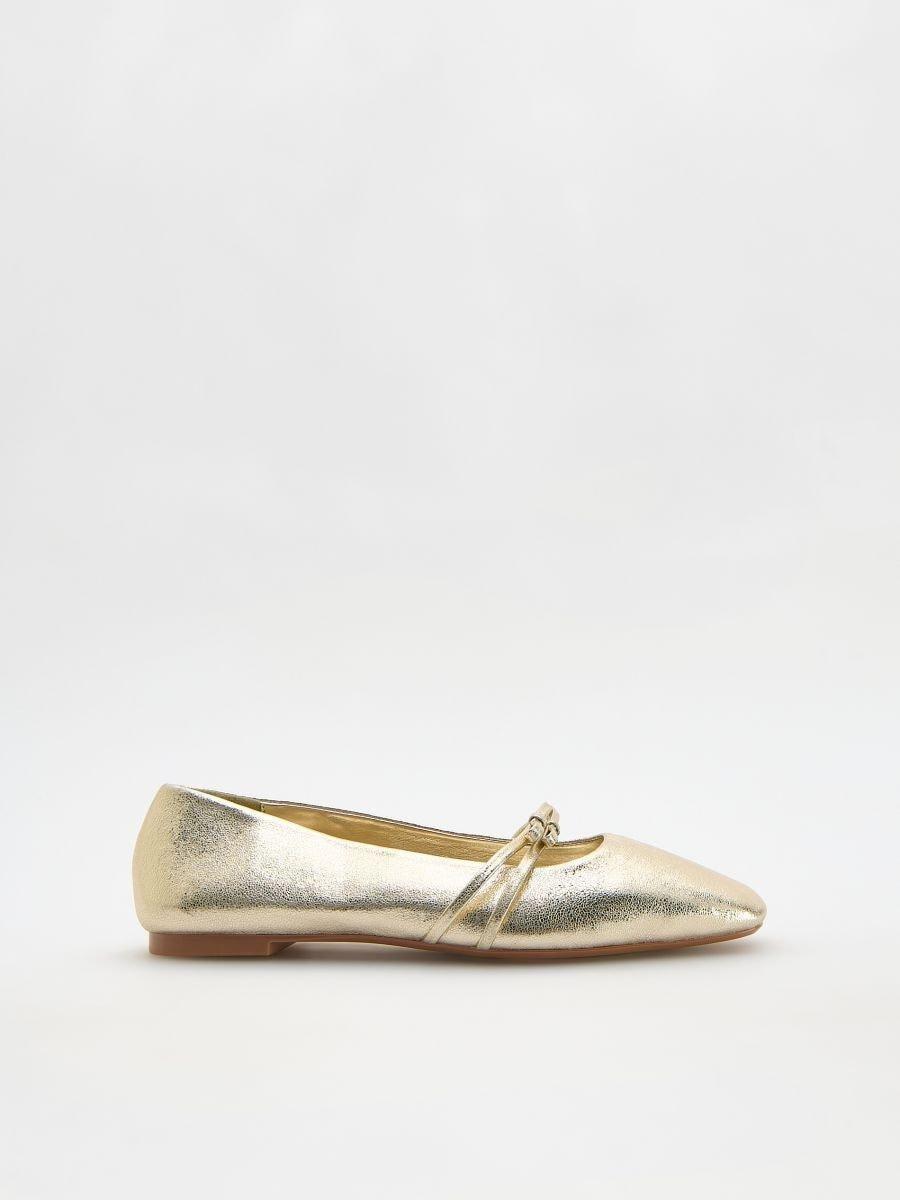 Gold Ballerinas, , large image number 0