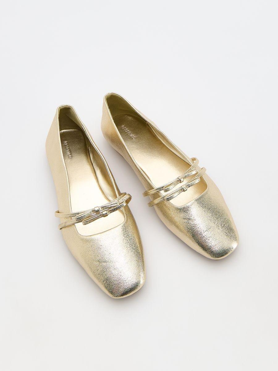 Gold Ballerinas, , large image number 1