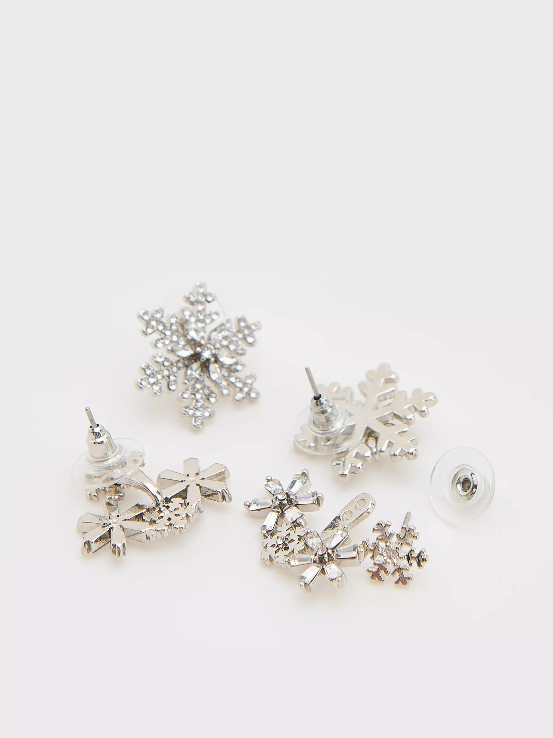 Silver Earrings, Set Of 2, Silver, large image number 1