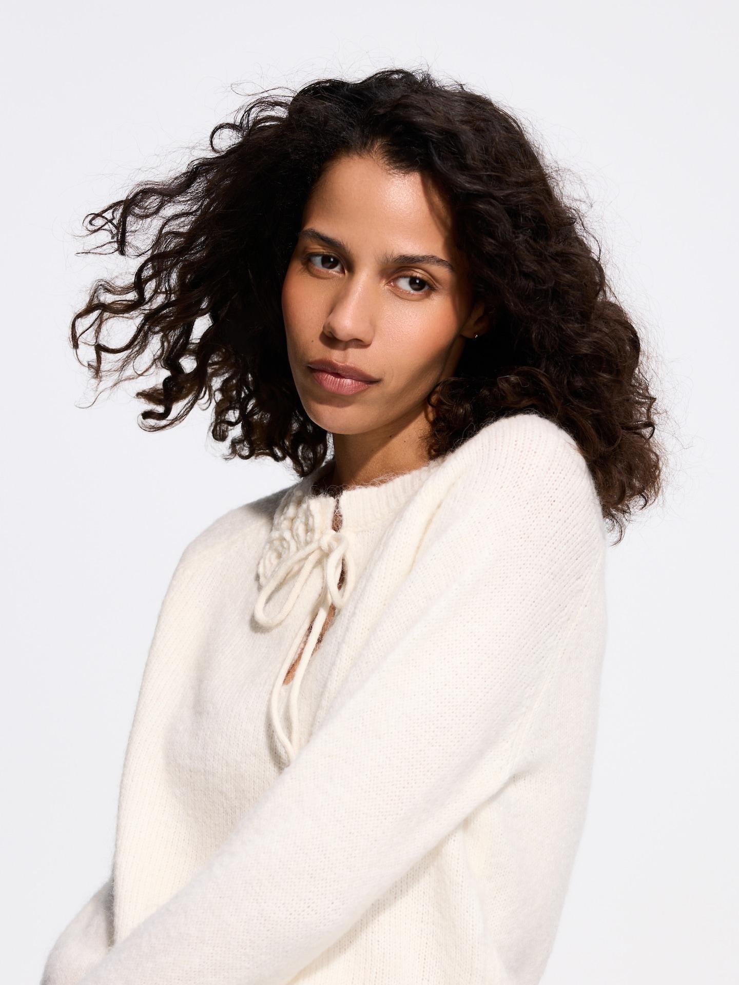 Beige Wool Blend Jumper, Ivory, large image number 0