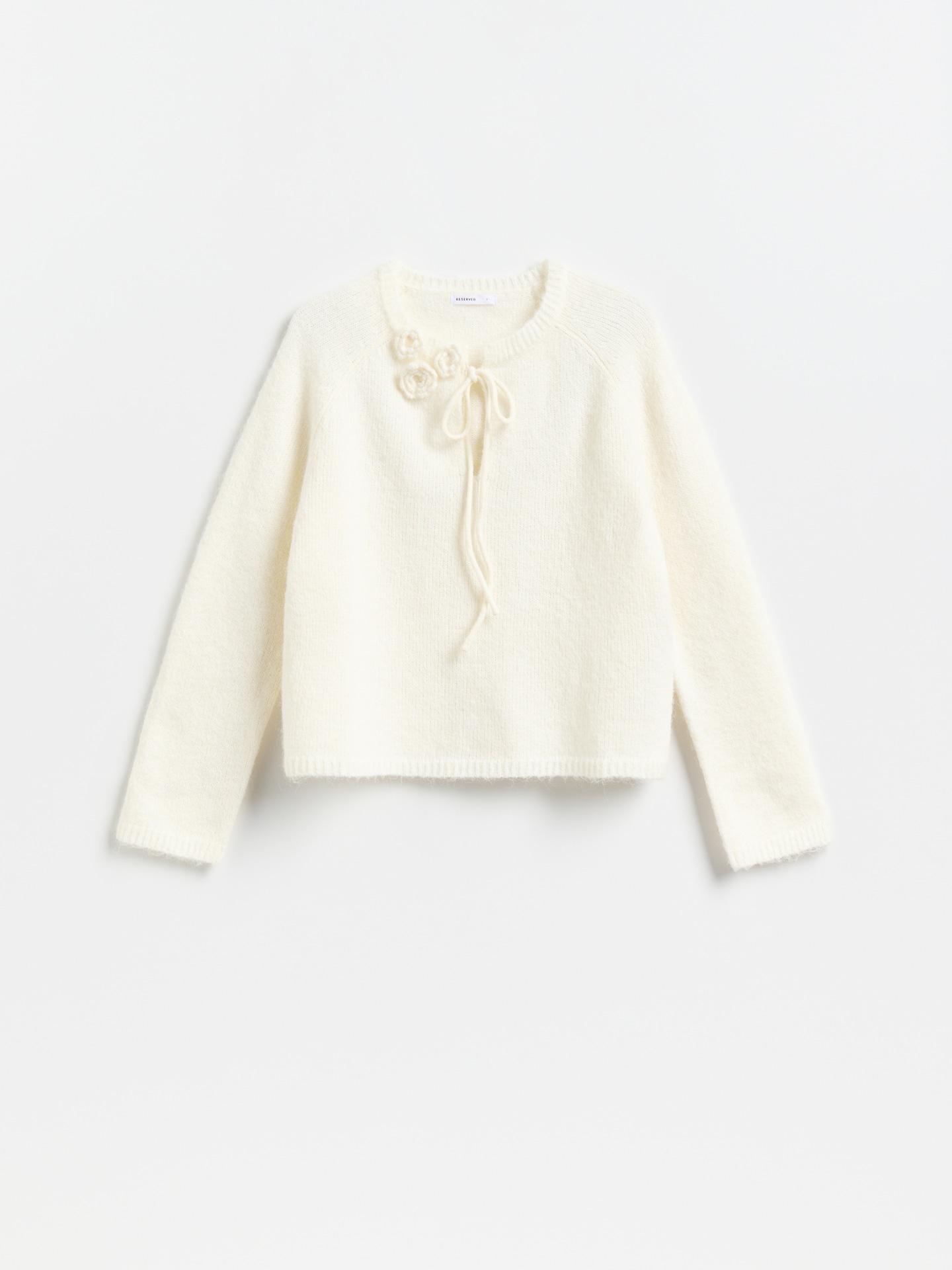 Beige Wool Blend Jumper, Ivory, large image number 3