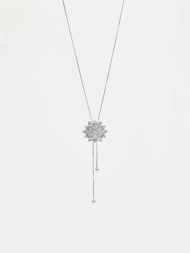 Silver Necklace With Pendant, Silver, large image number 0