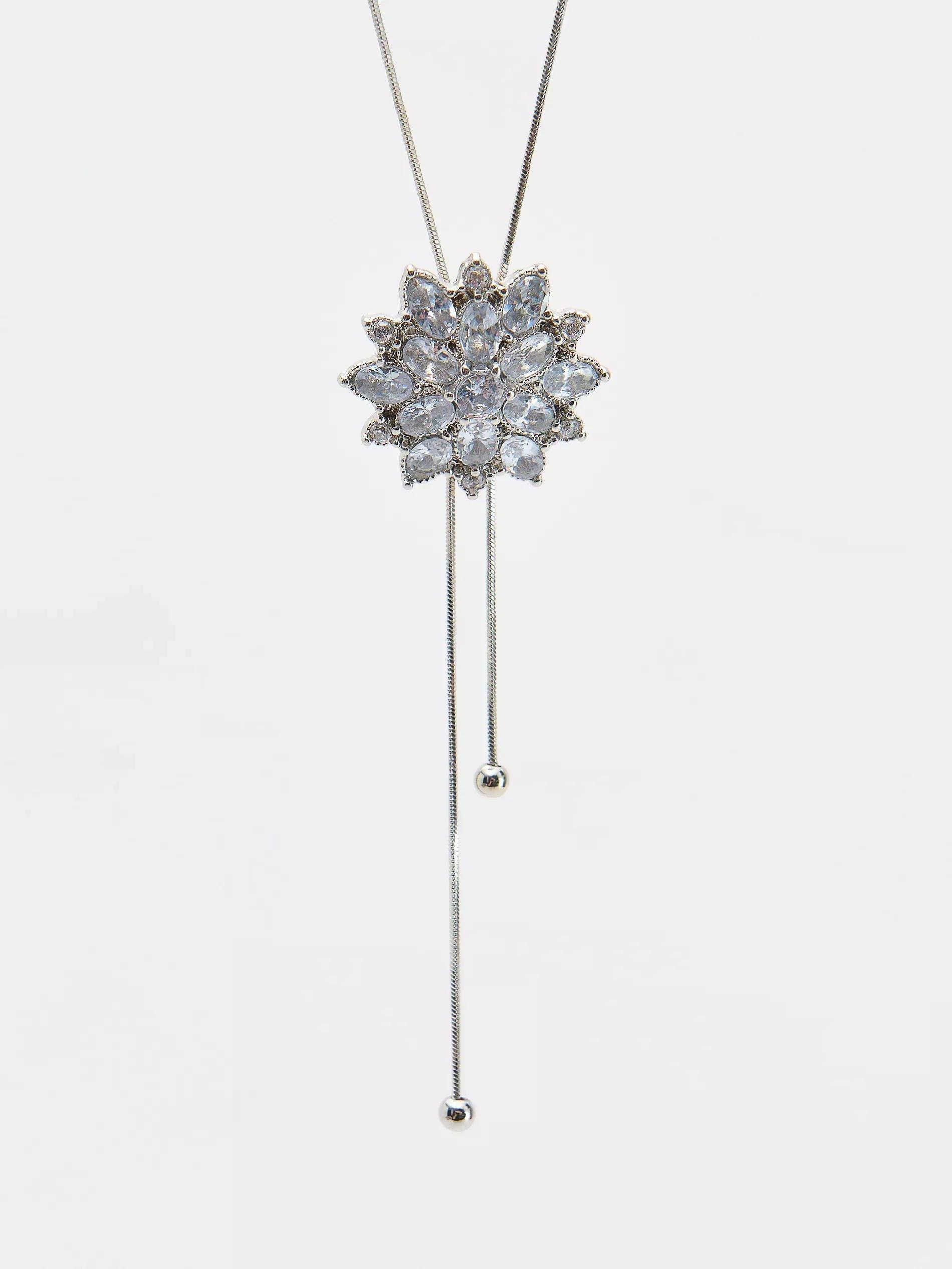 Silver Necklace With Pendant, Silver, large image number 3