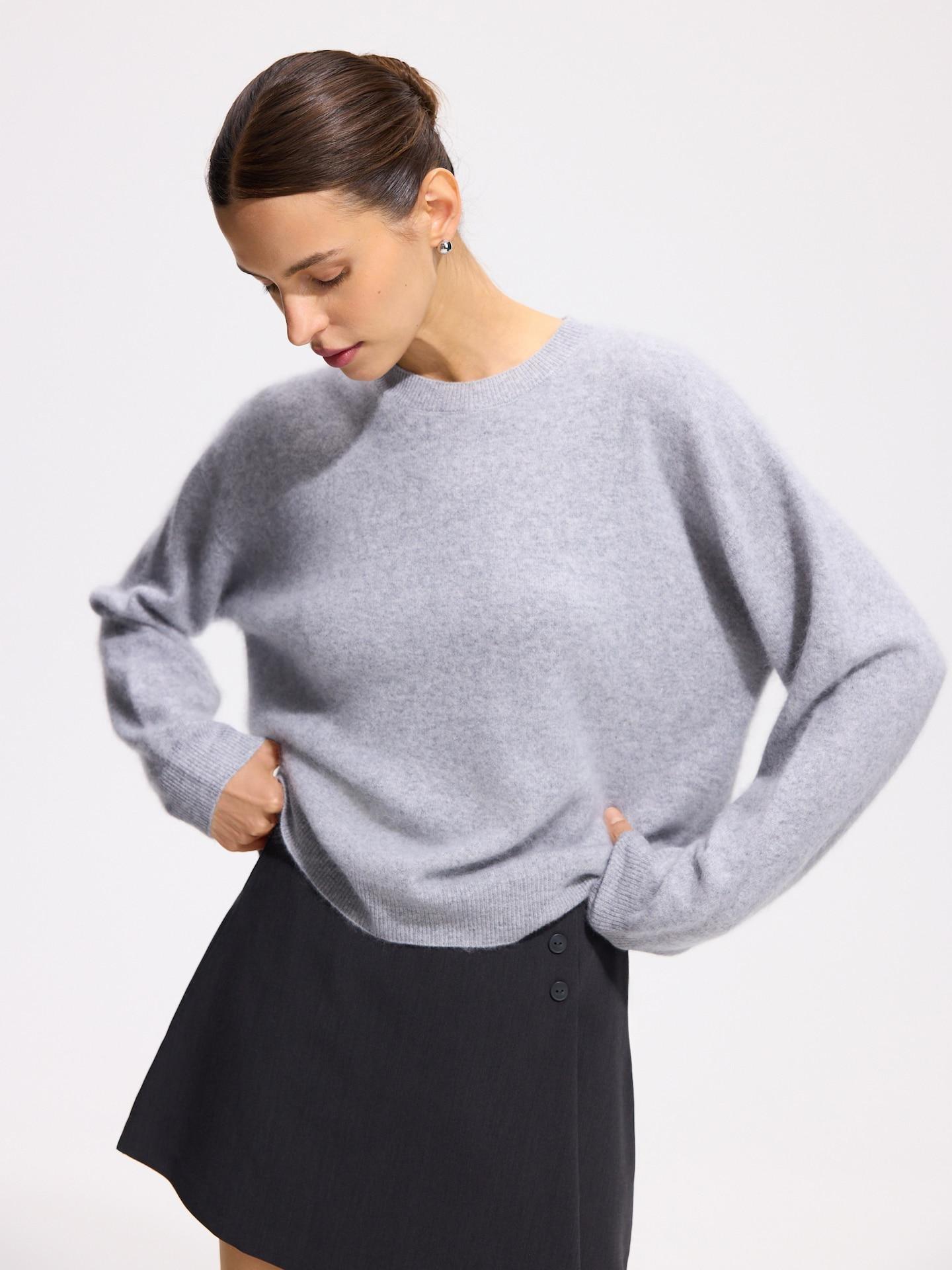 Grey Wool Jumper, Light grey, medium