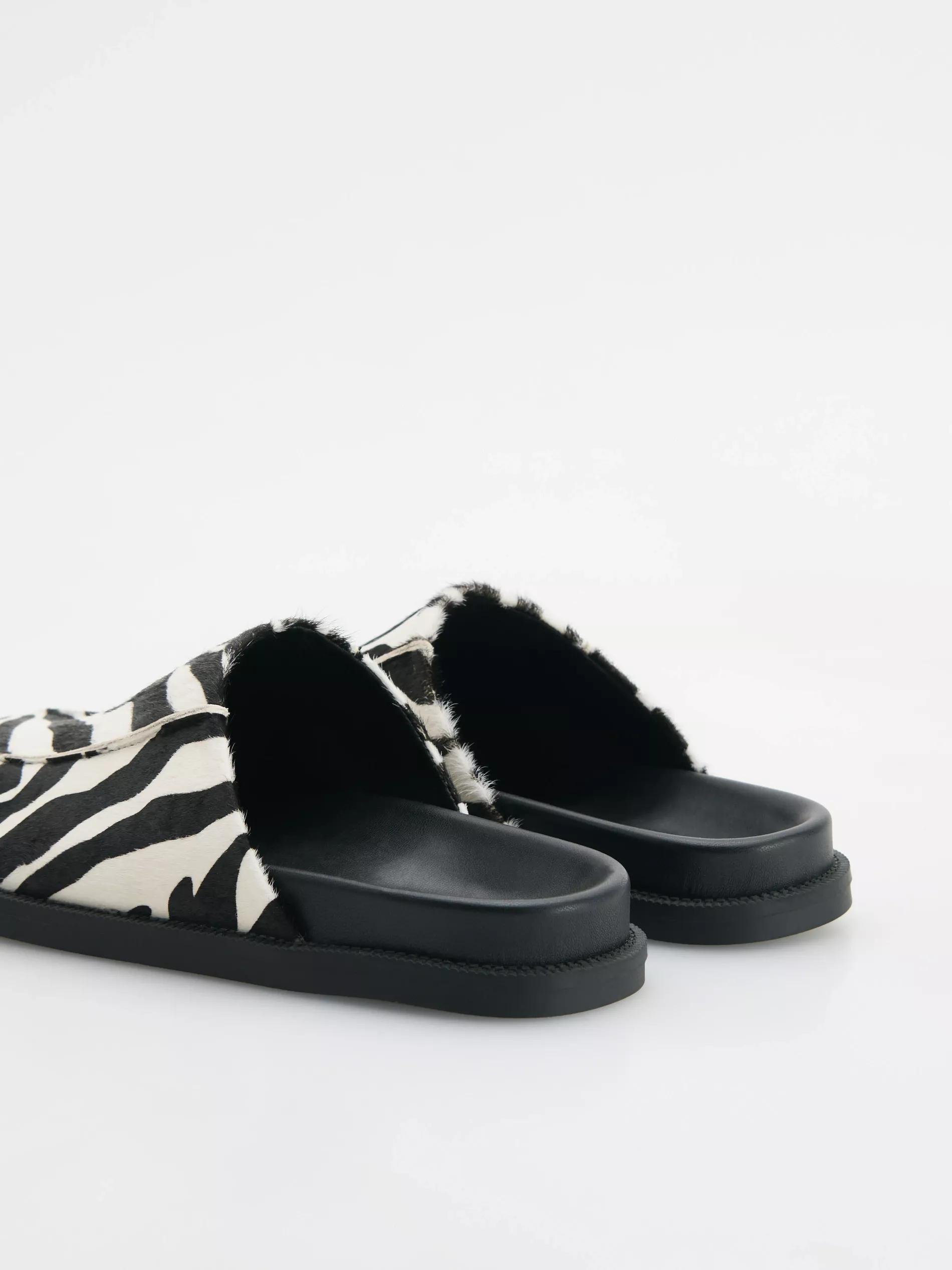 Multicolour Leather Clogs With Animal Motif, Multicolor, large image number 3