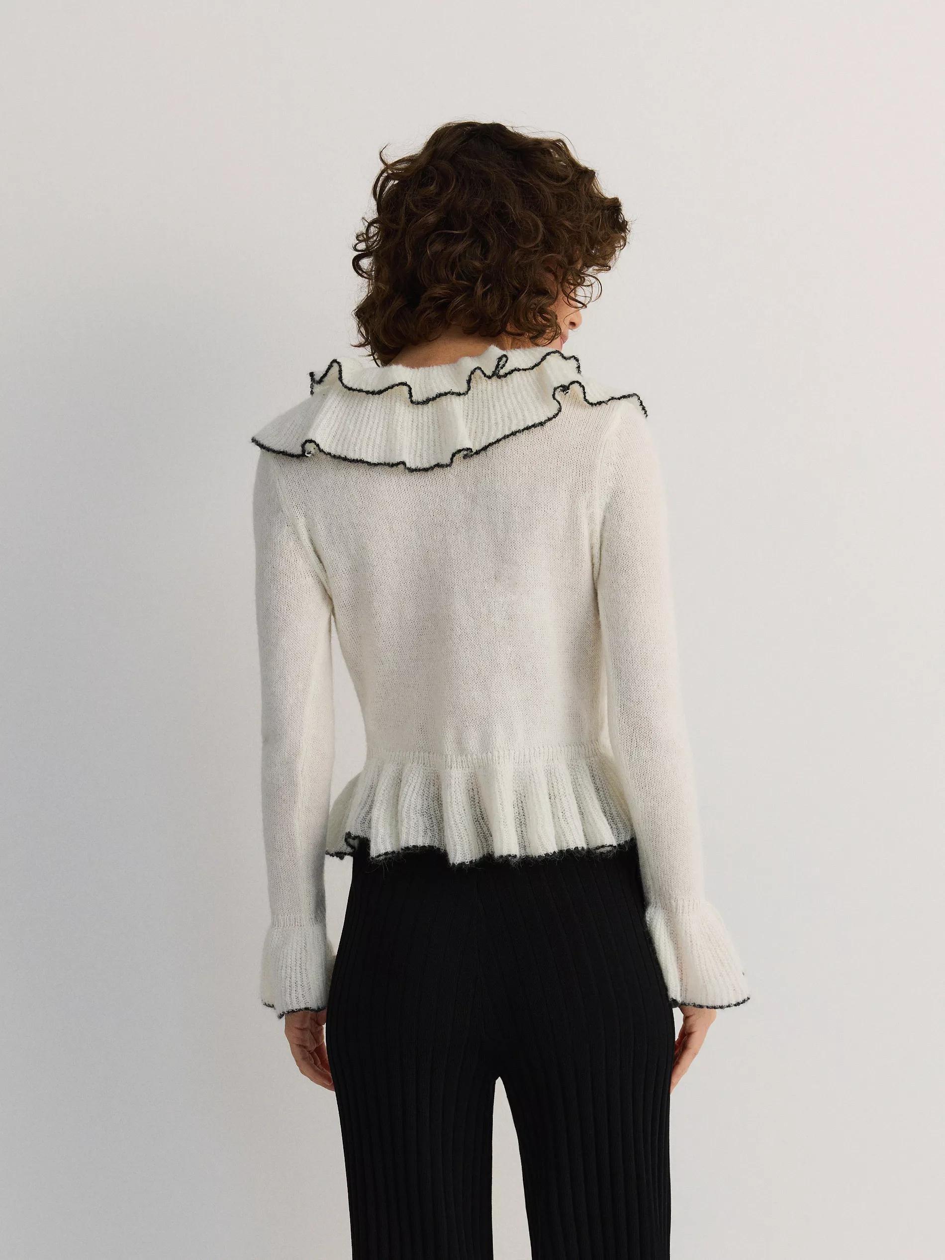 Cream Sweater With Added Wool, , large image number 5