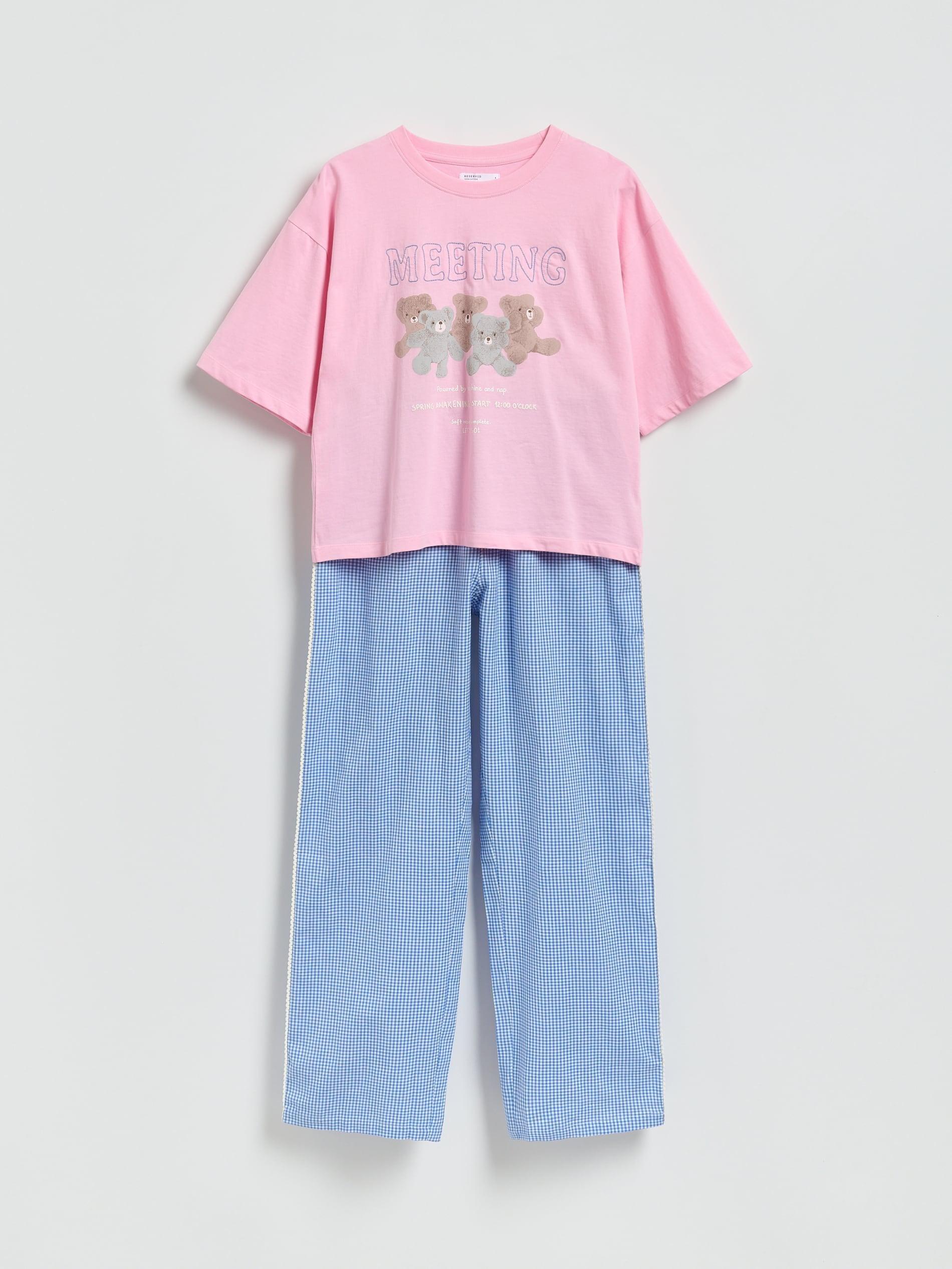 Blue Two Piece Printed Pyjama Set, Blue, large image number 6