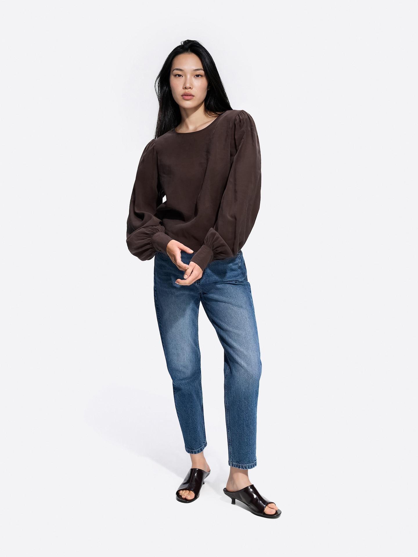 Brown Blouse With Modal, Brown, medium