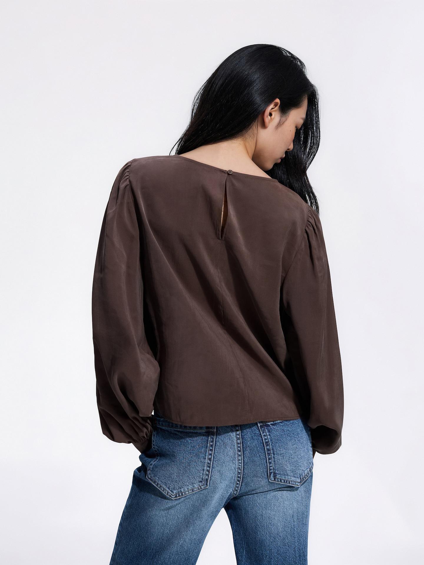 Brown Blouse With Modal, Brown, large image number 2