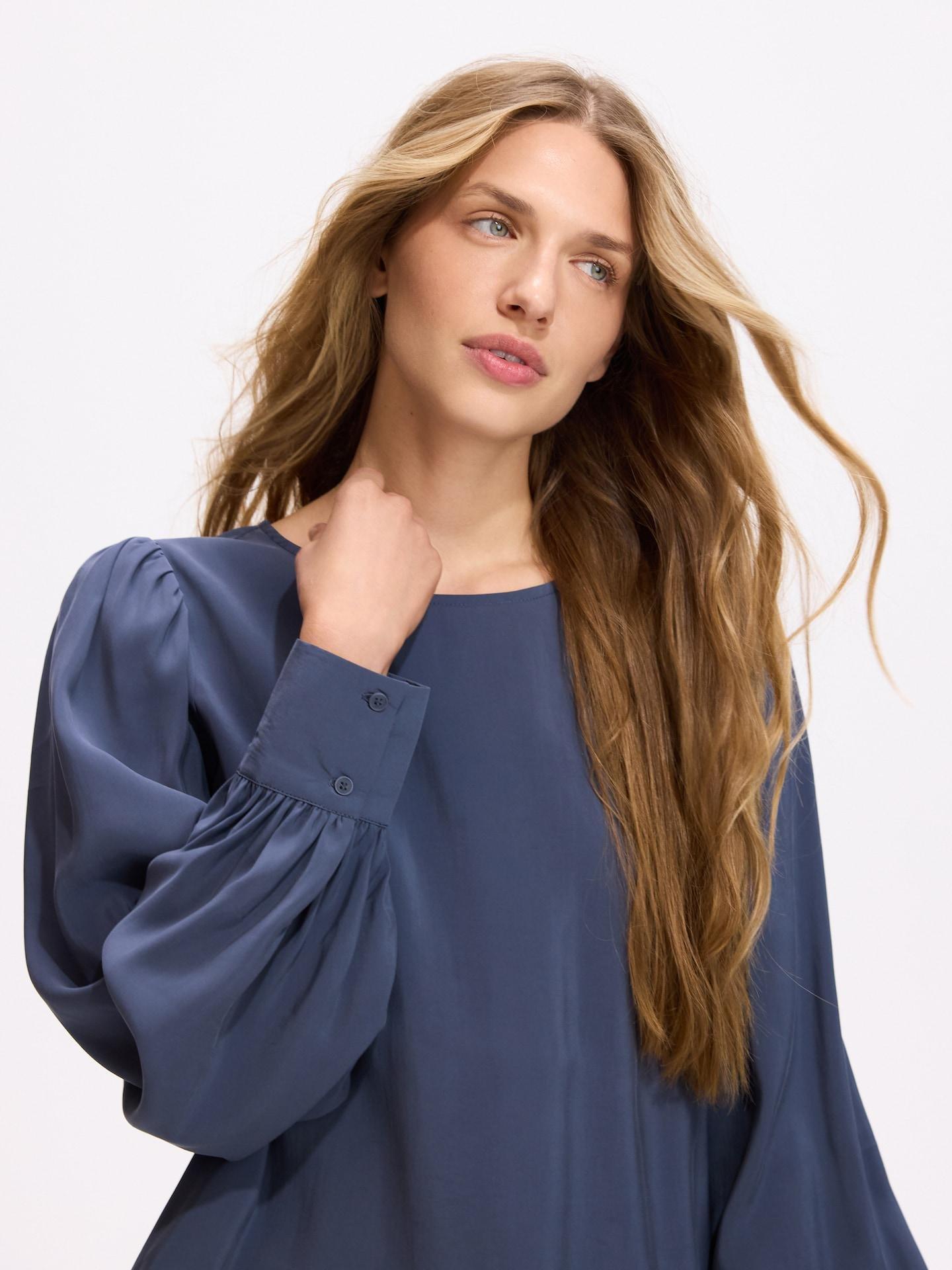 Blue Blouse With Modal, Blue, medium