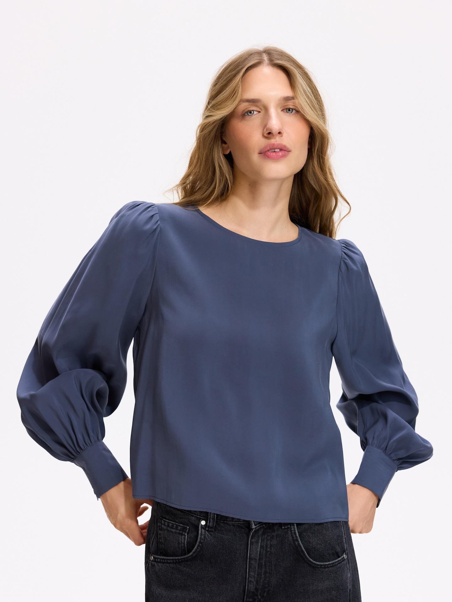 Blue Blouse With Modal, Blue, medium