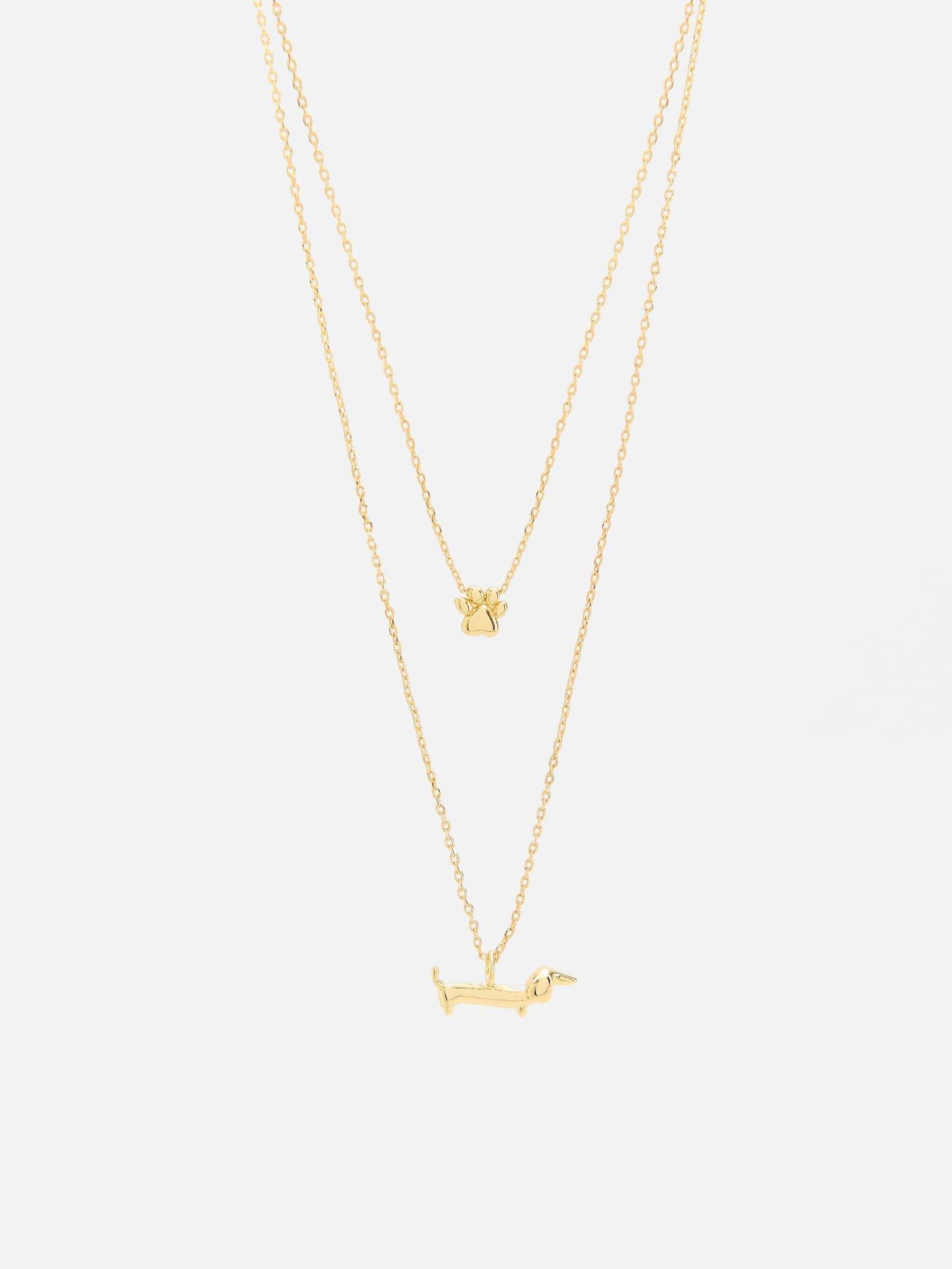Gold Necklace, Golden, medium