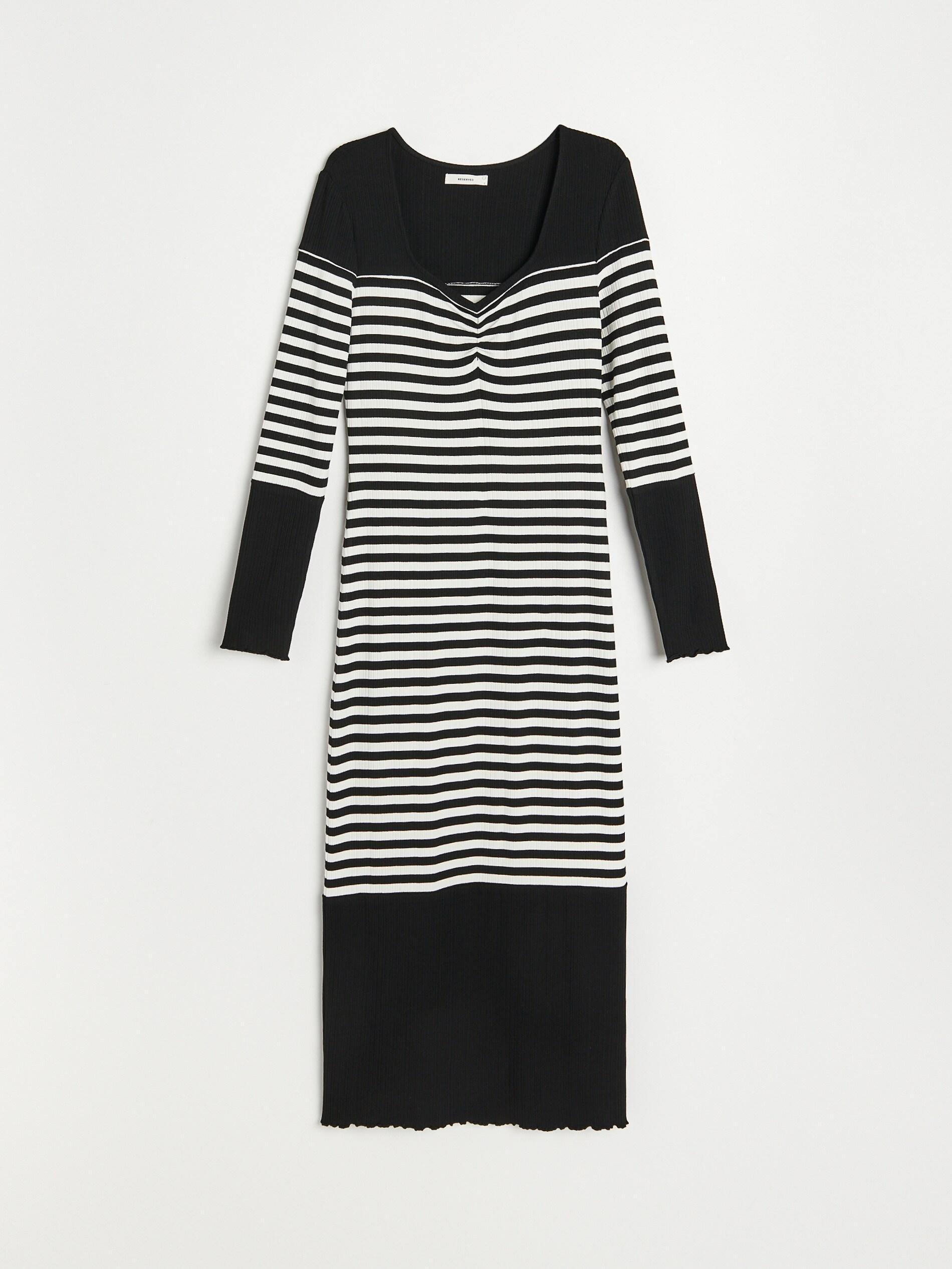 Black Rib Knit Jersey Dress, Women, , large image number 3