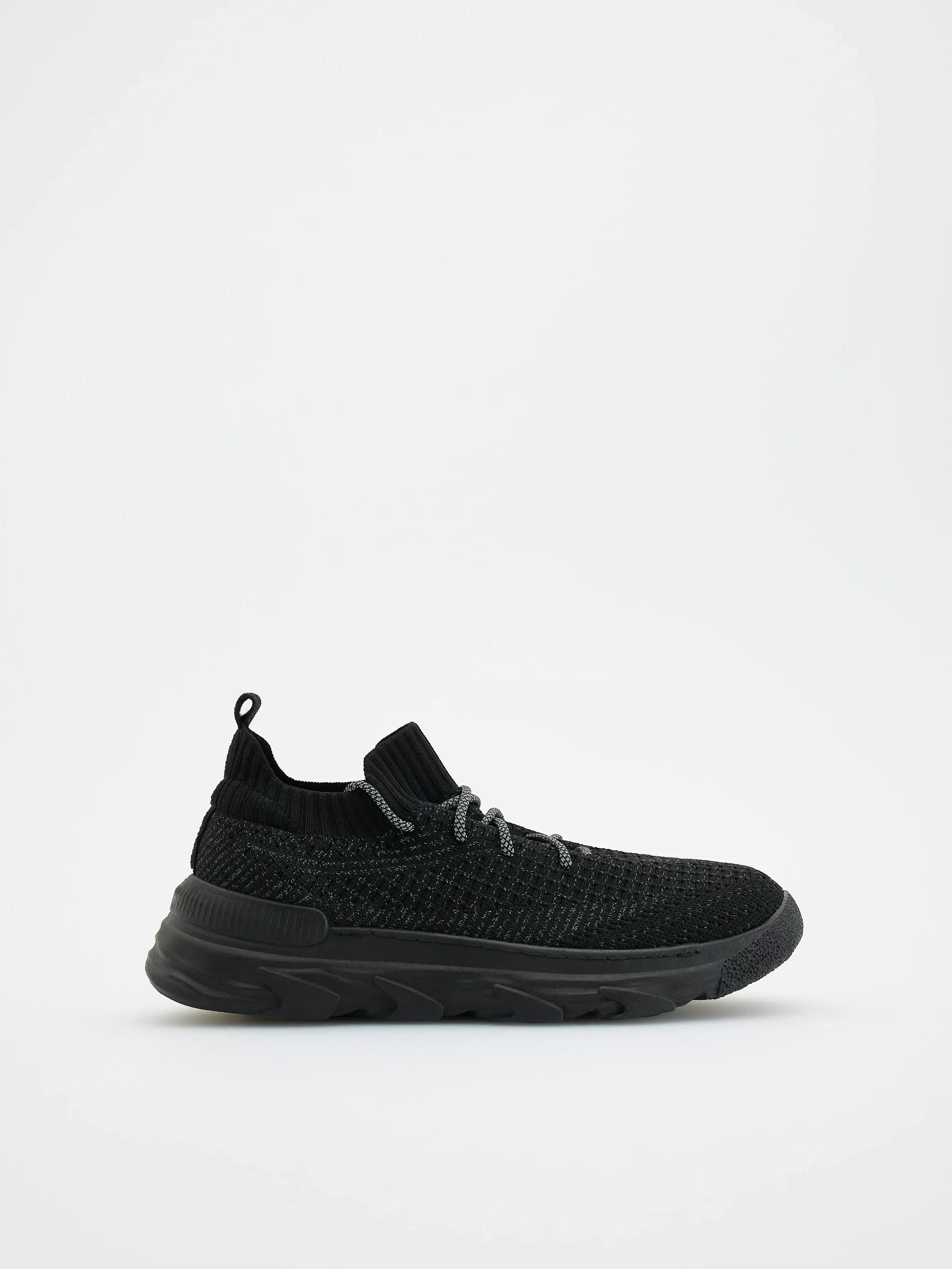 Black Sports Sneakers, Black, medium