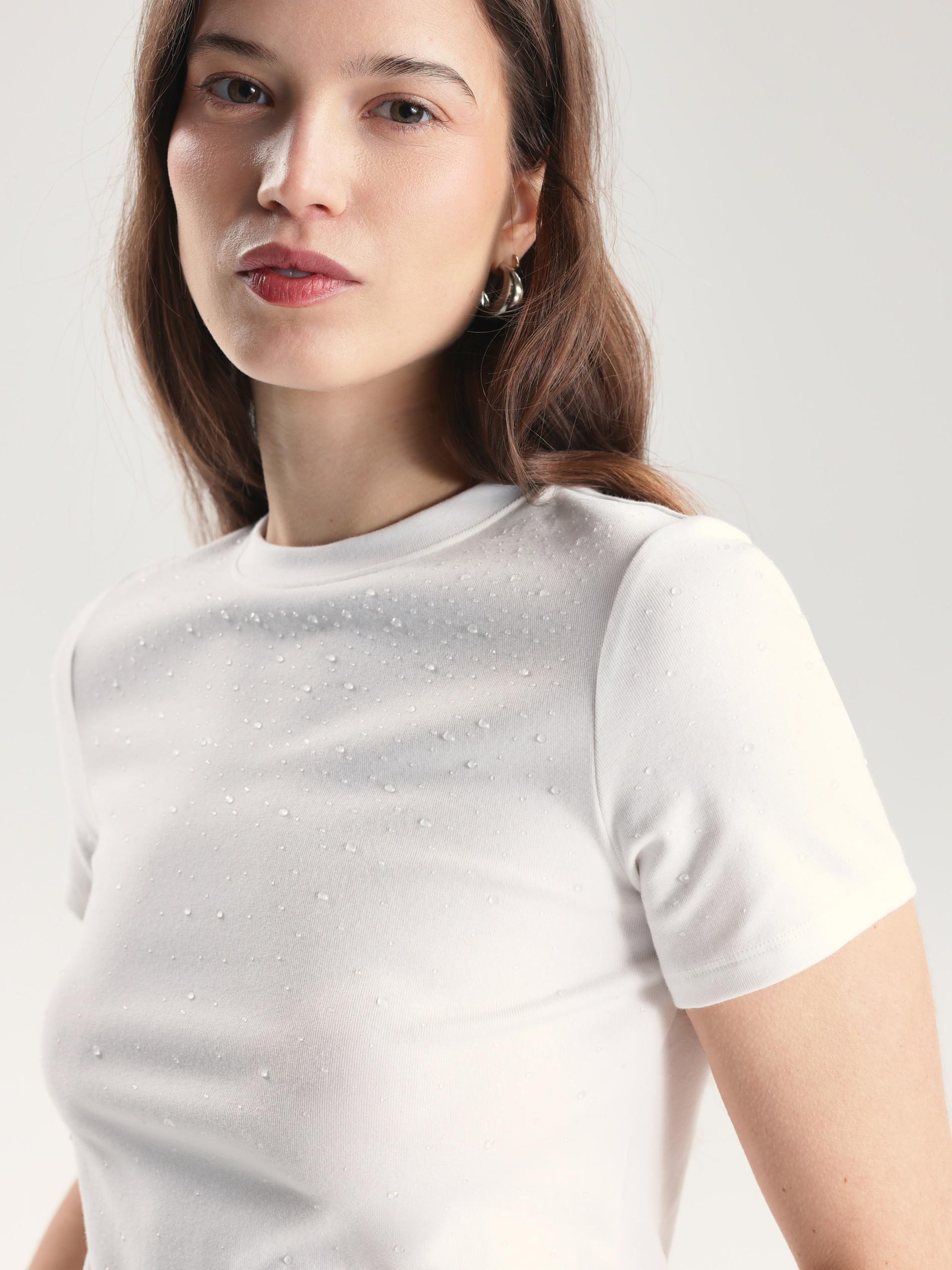 White T-Shirt With Applique, White, medium