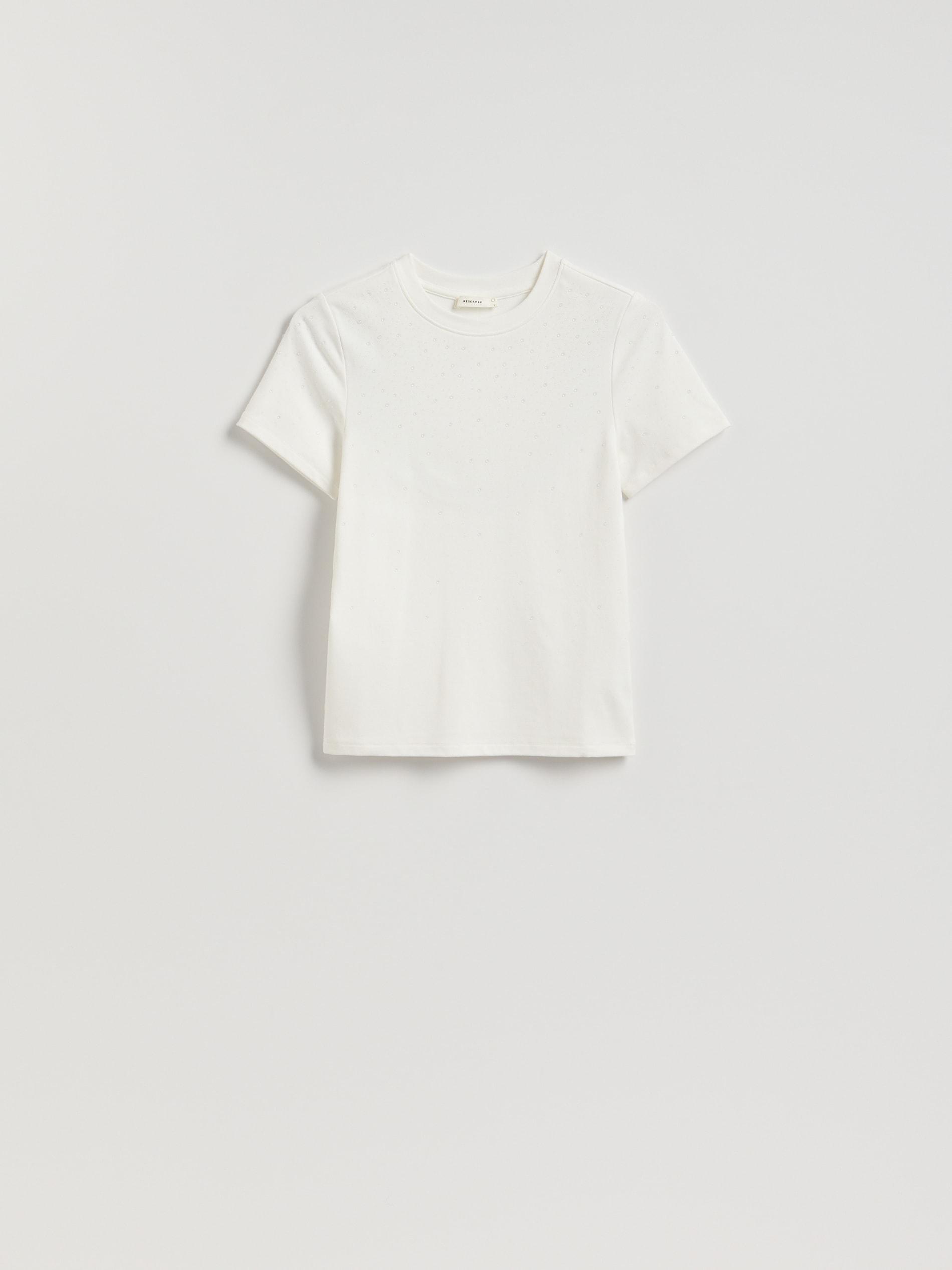 White T-Shirt With Applique, White, large image number 4