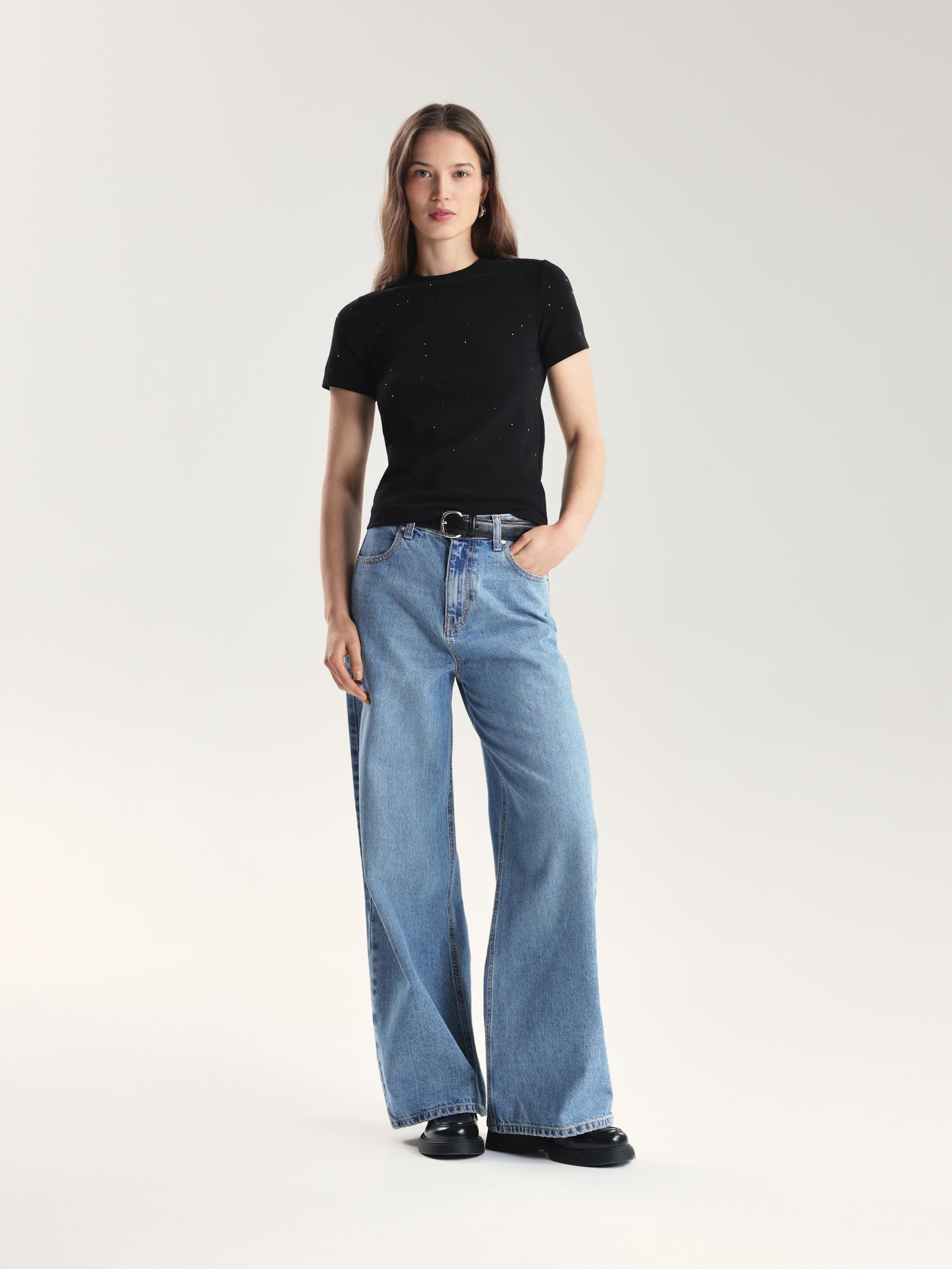 Black T-Shirt With Applique, Black, large image number 2