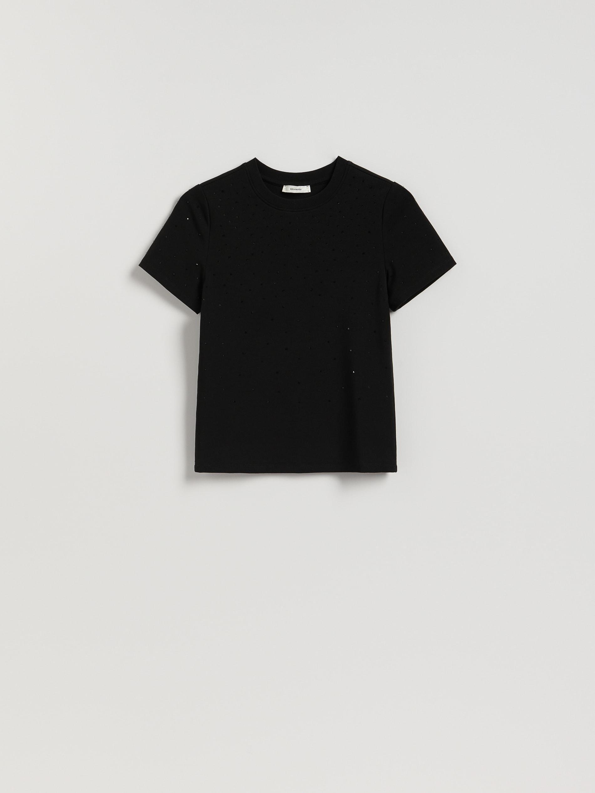 Black T-Shirt With Applique, Black, large image number 4