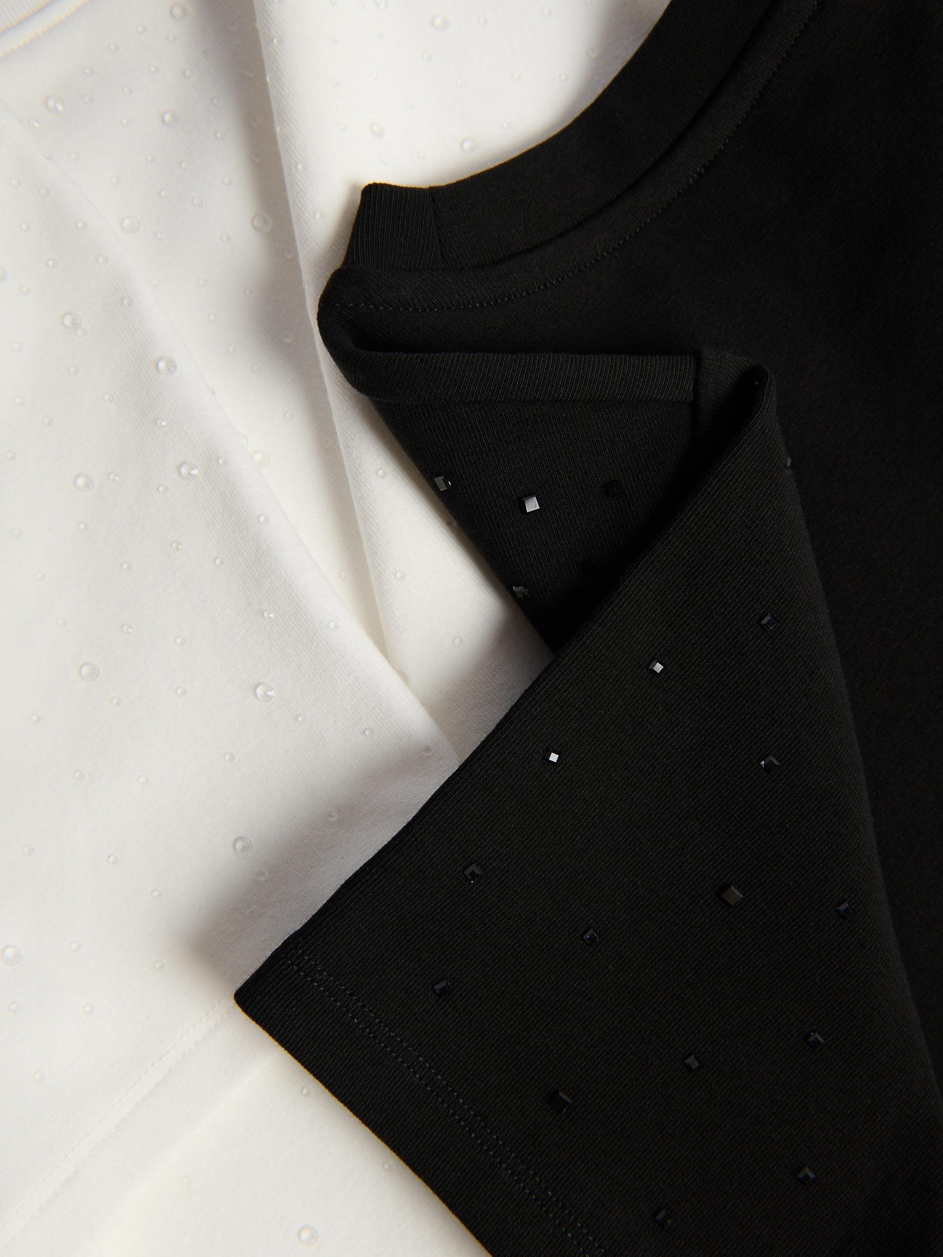 Black T-Shirt With Applique, Black, large image number 5