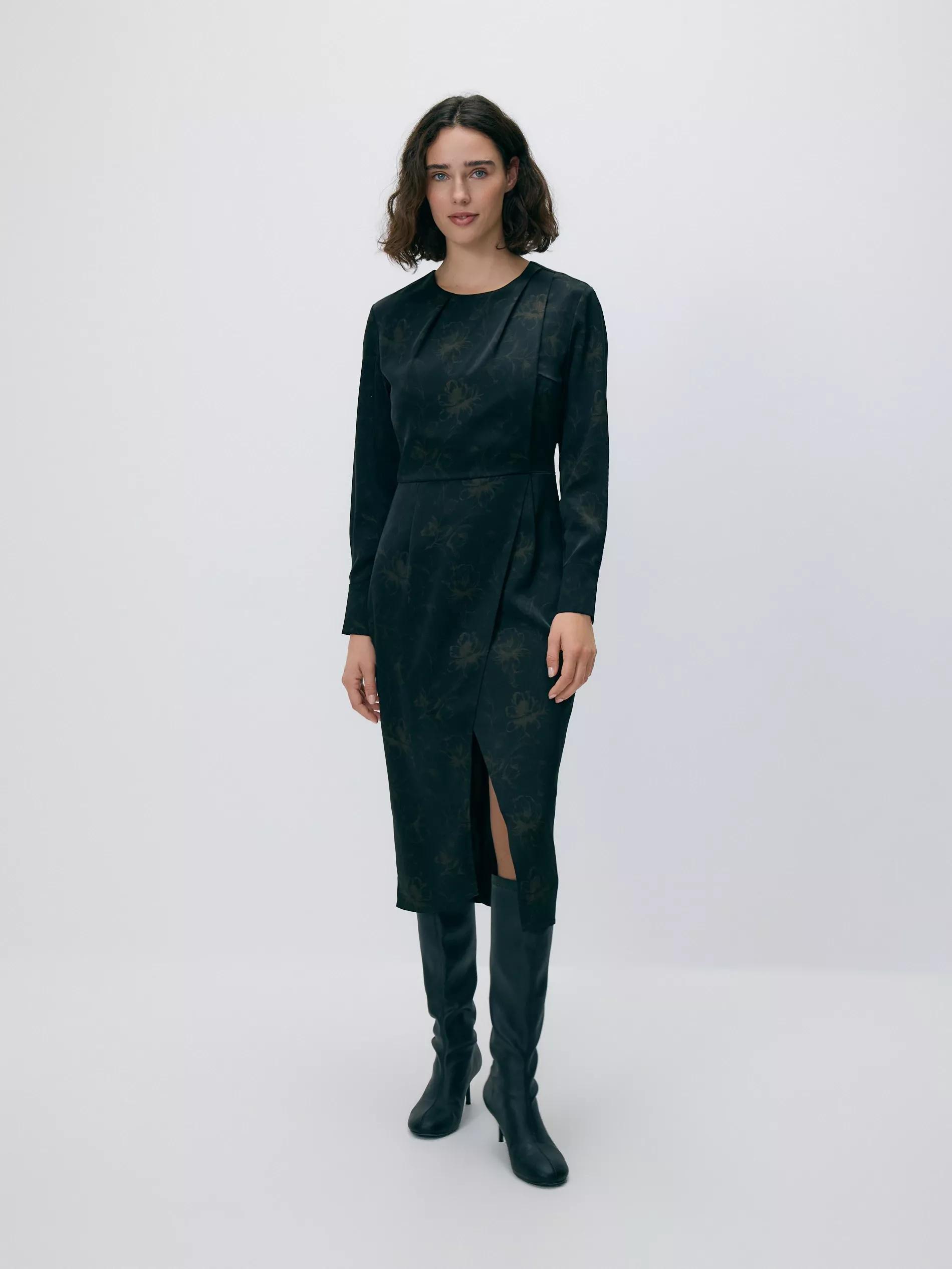 Multicolour Patterned Midi Dress, Multicolor, large image number 0