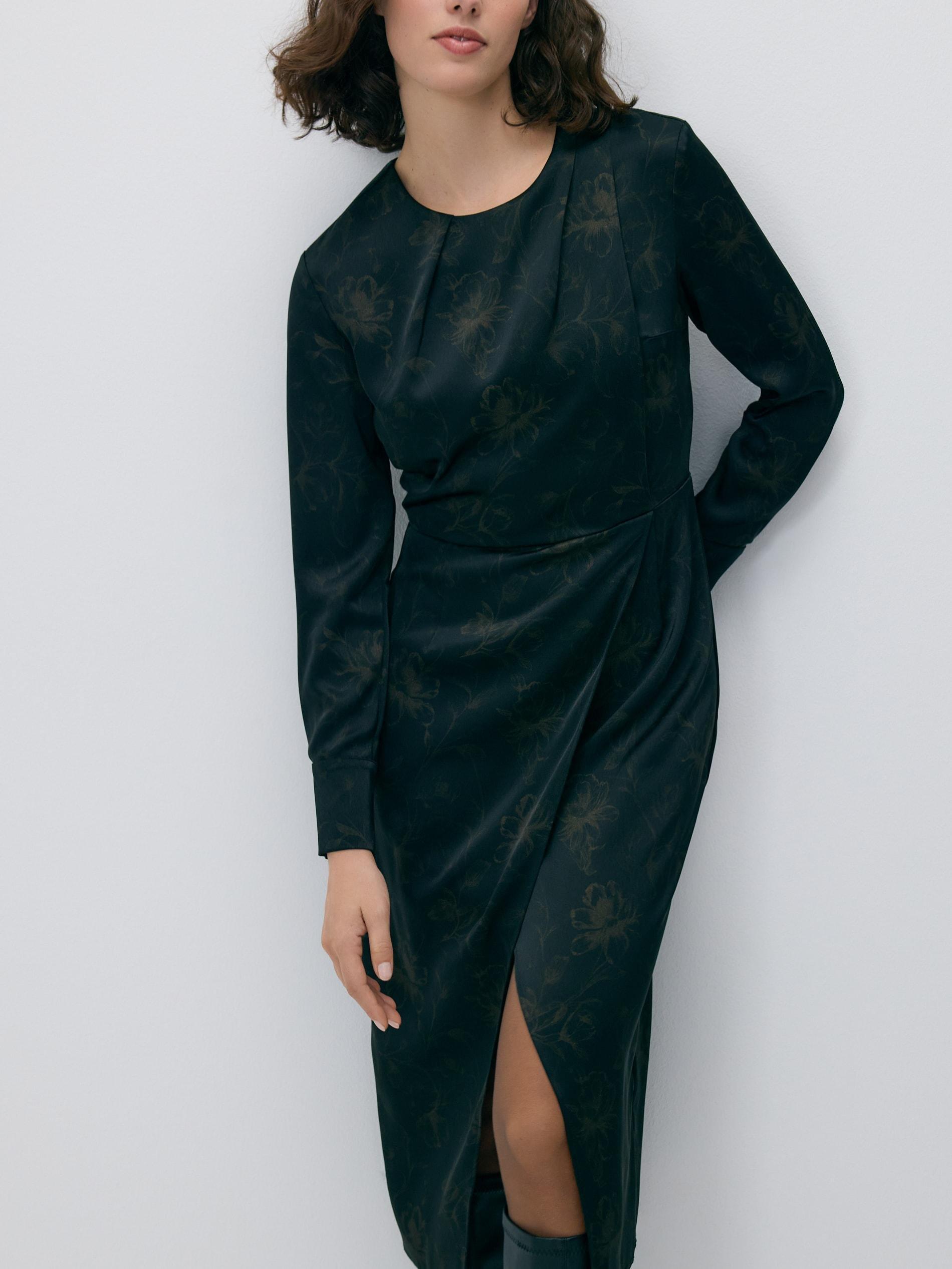 Multicolour Patterned Midi Dress, Multicolor, large image number 1