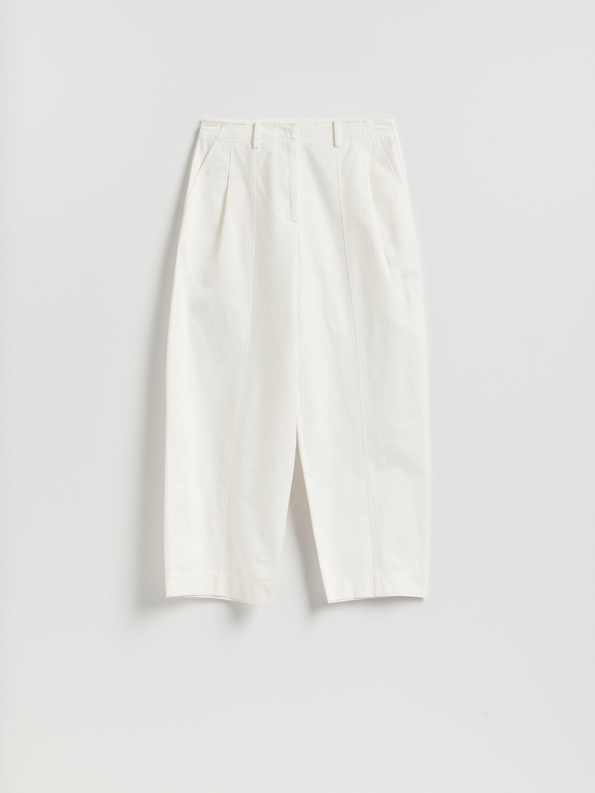 White Barrel Leg Trousers, White, large image number 4