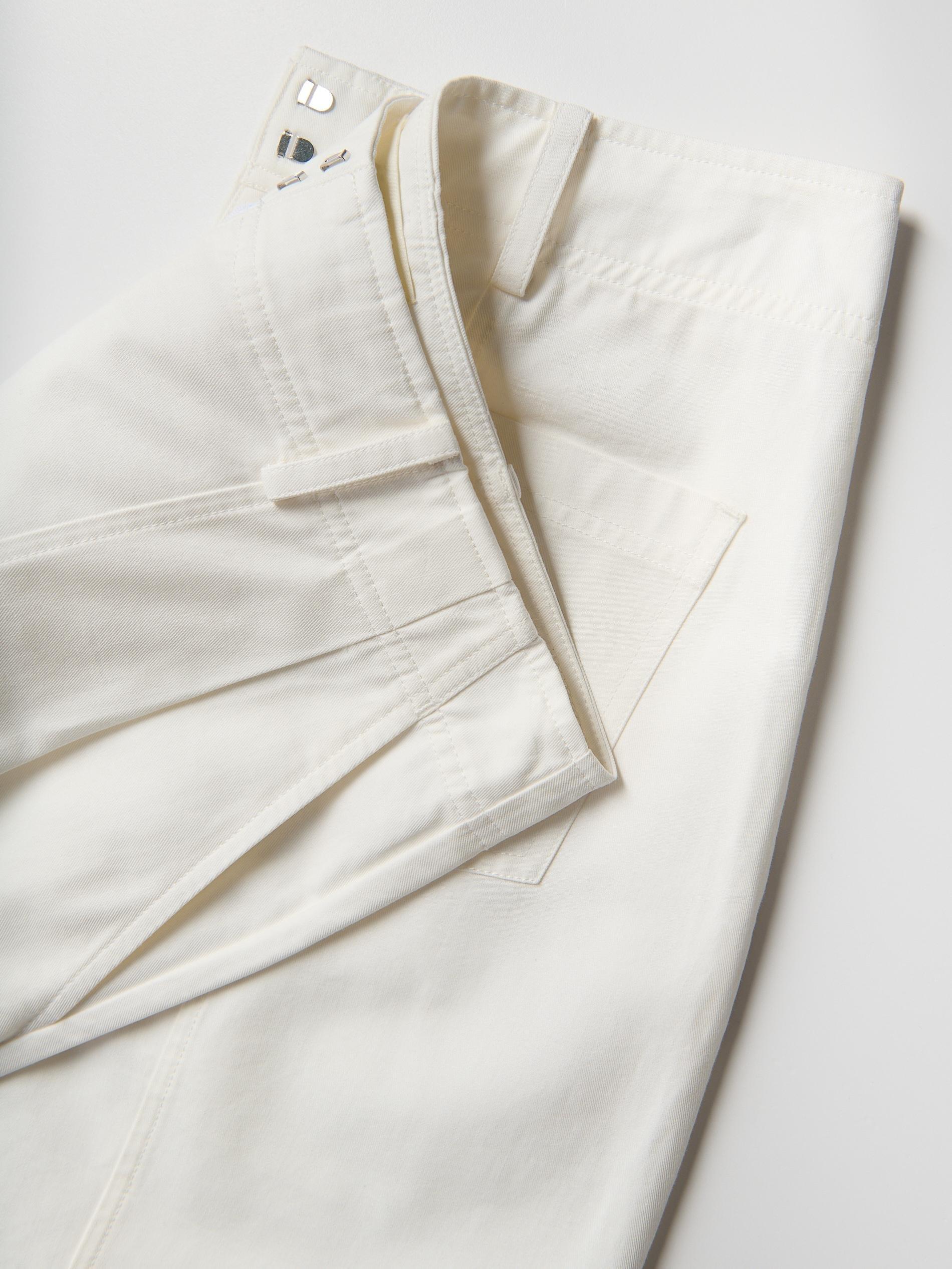 White Barrel Leg Trousers, White, large image number 5