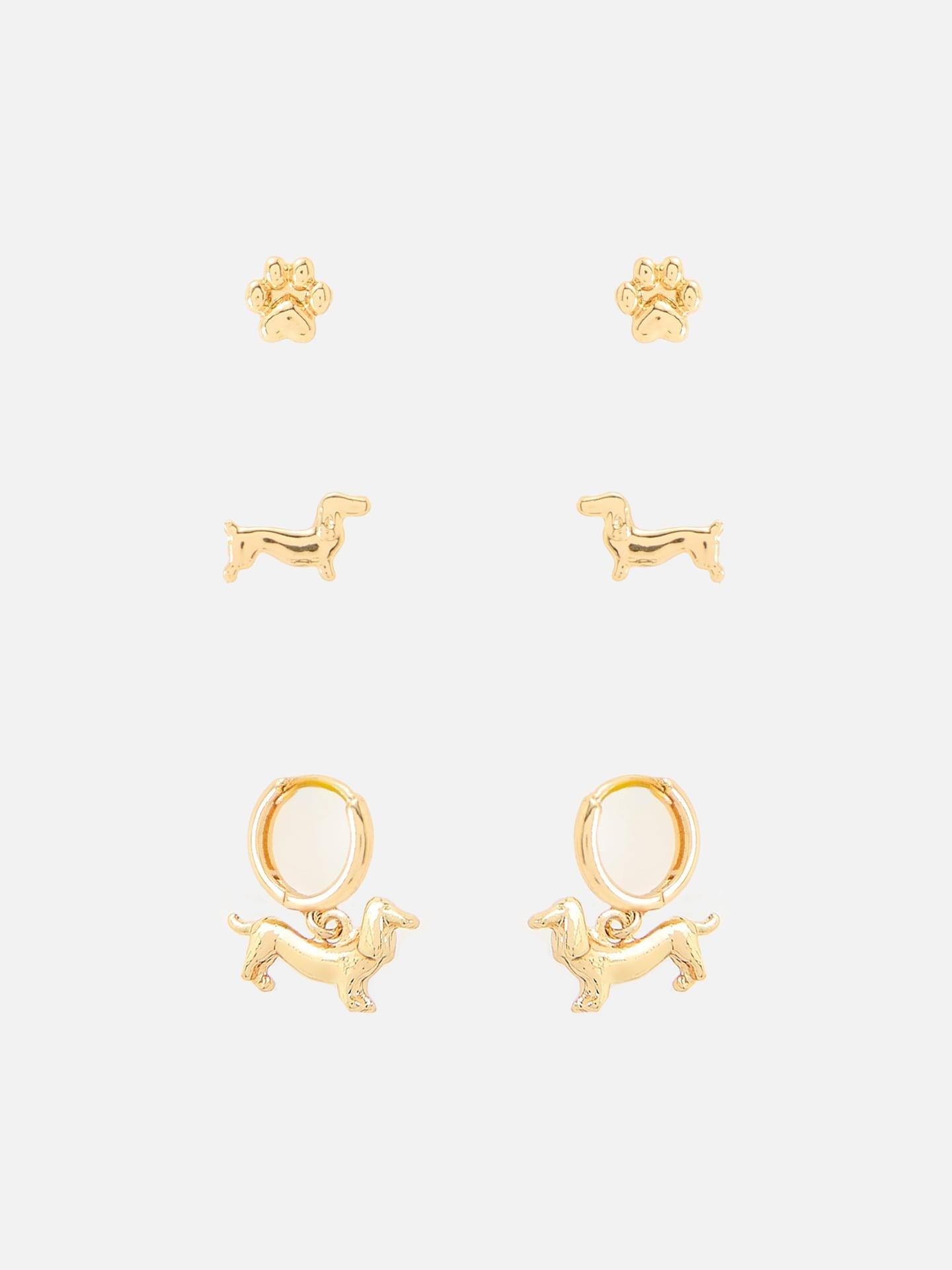 Gold Earrings Set, Golden, large image number 0