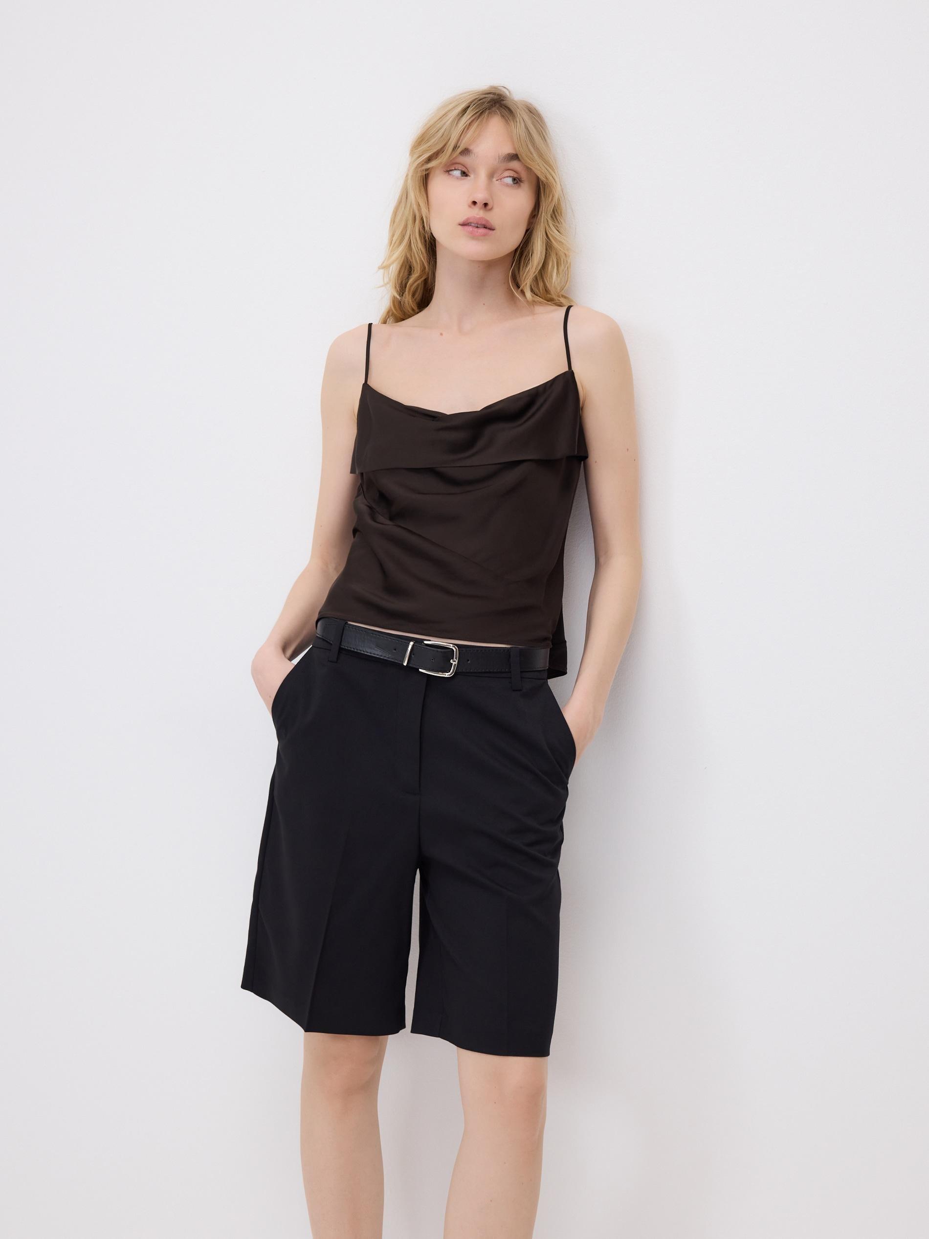 Black Shorts With Belt, Black, large image number 2