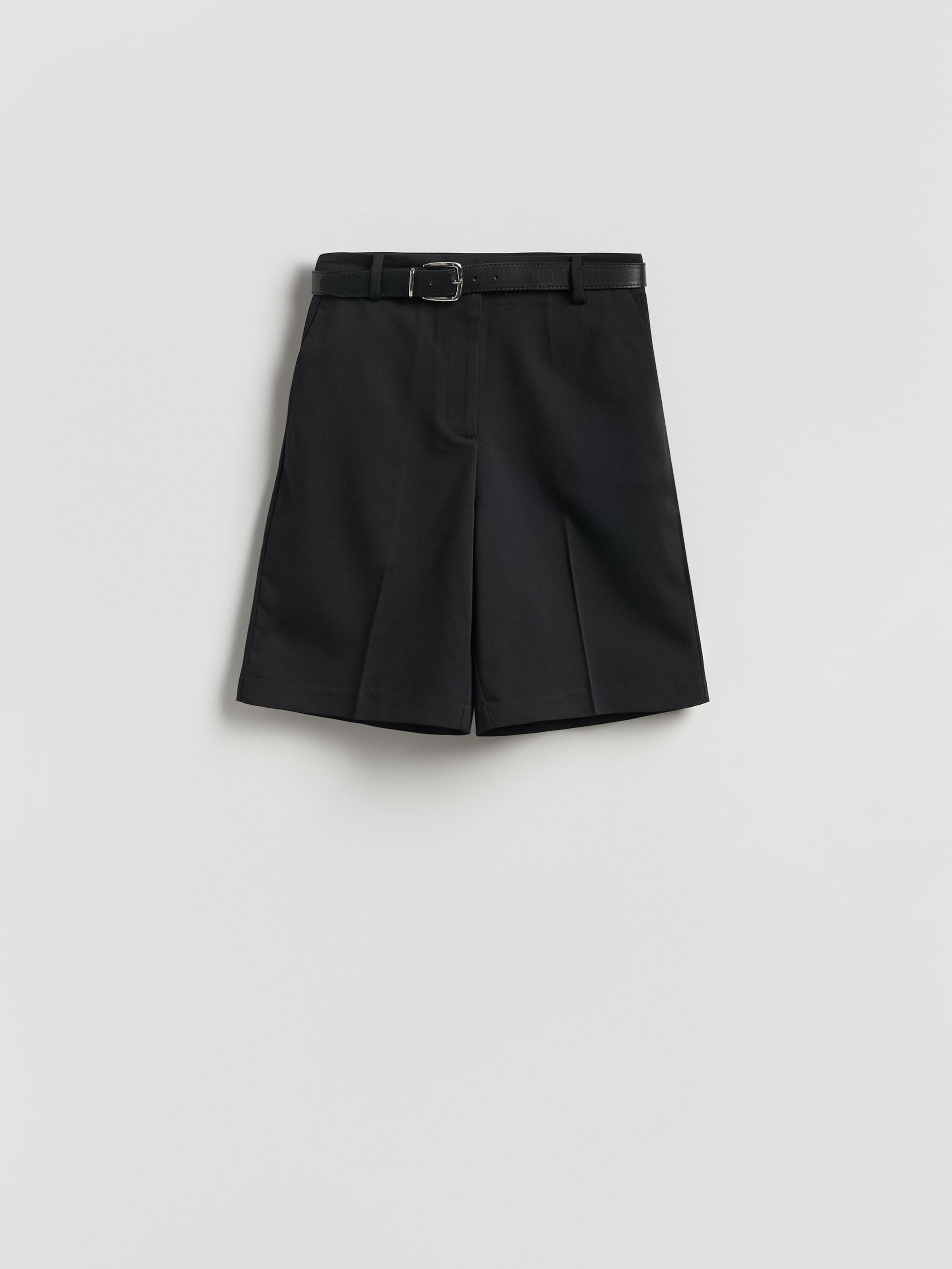 Black Shorts With Belt, Black, large image number 3